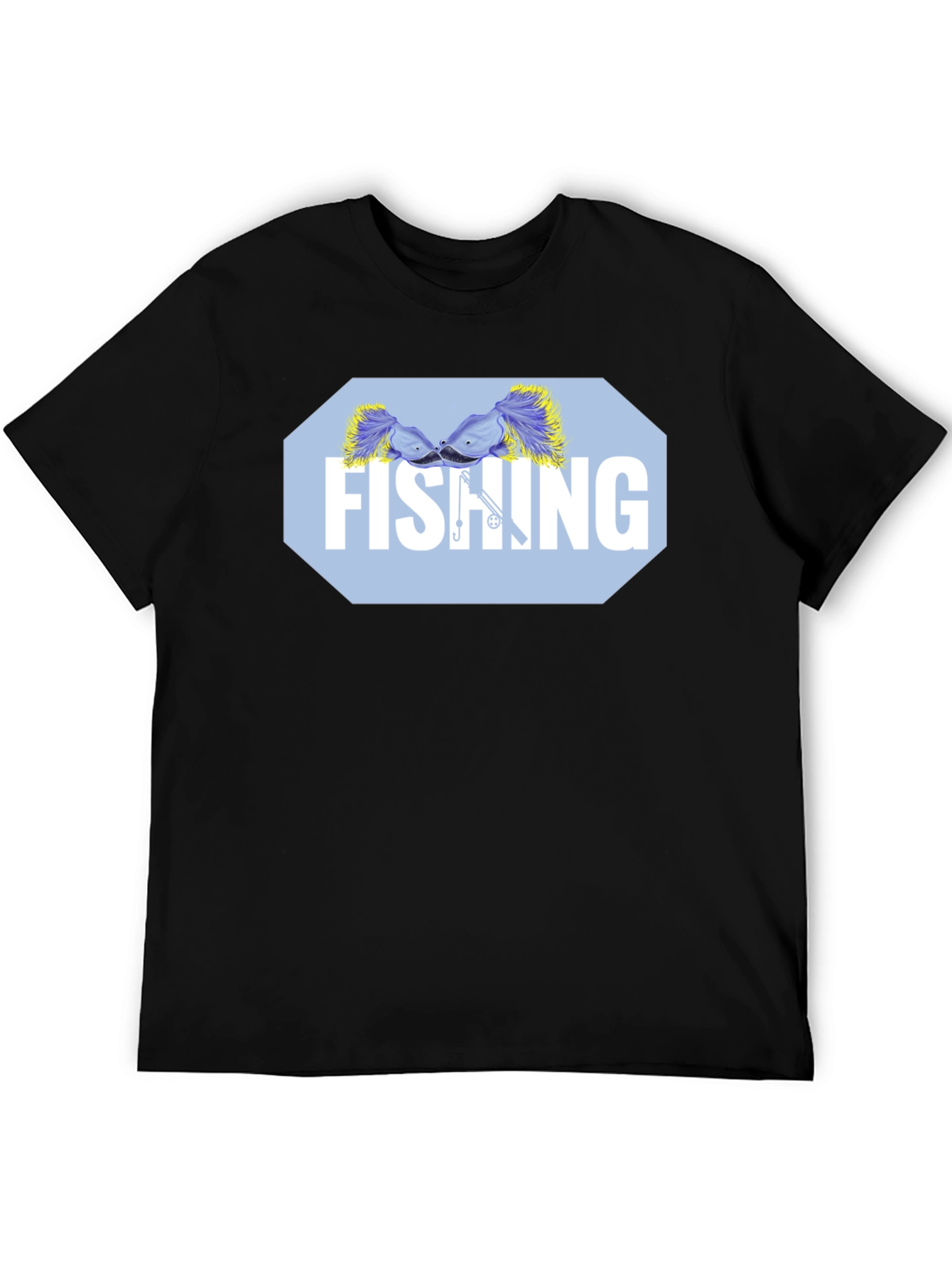 Black Fishing Lure Graphic Tee - Black Cotton Blend Shirt view 5