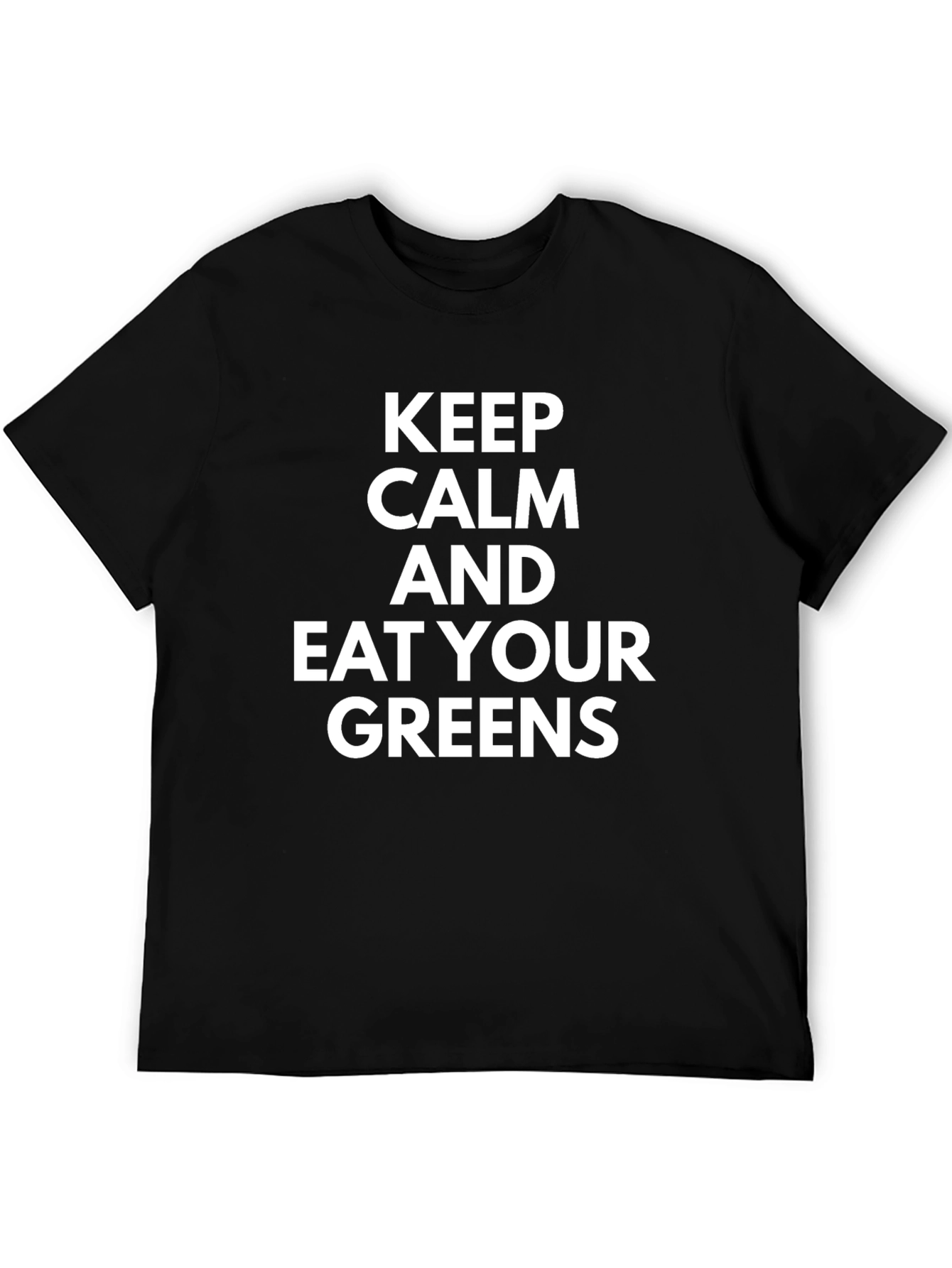 Keep Calm and Eat Your Greens Black T-Shirt - 5