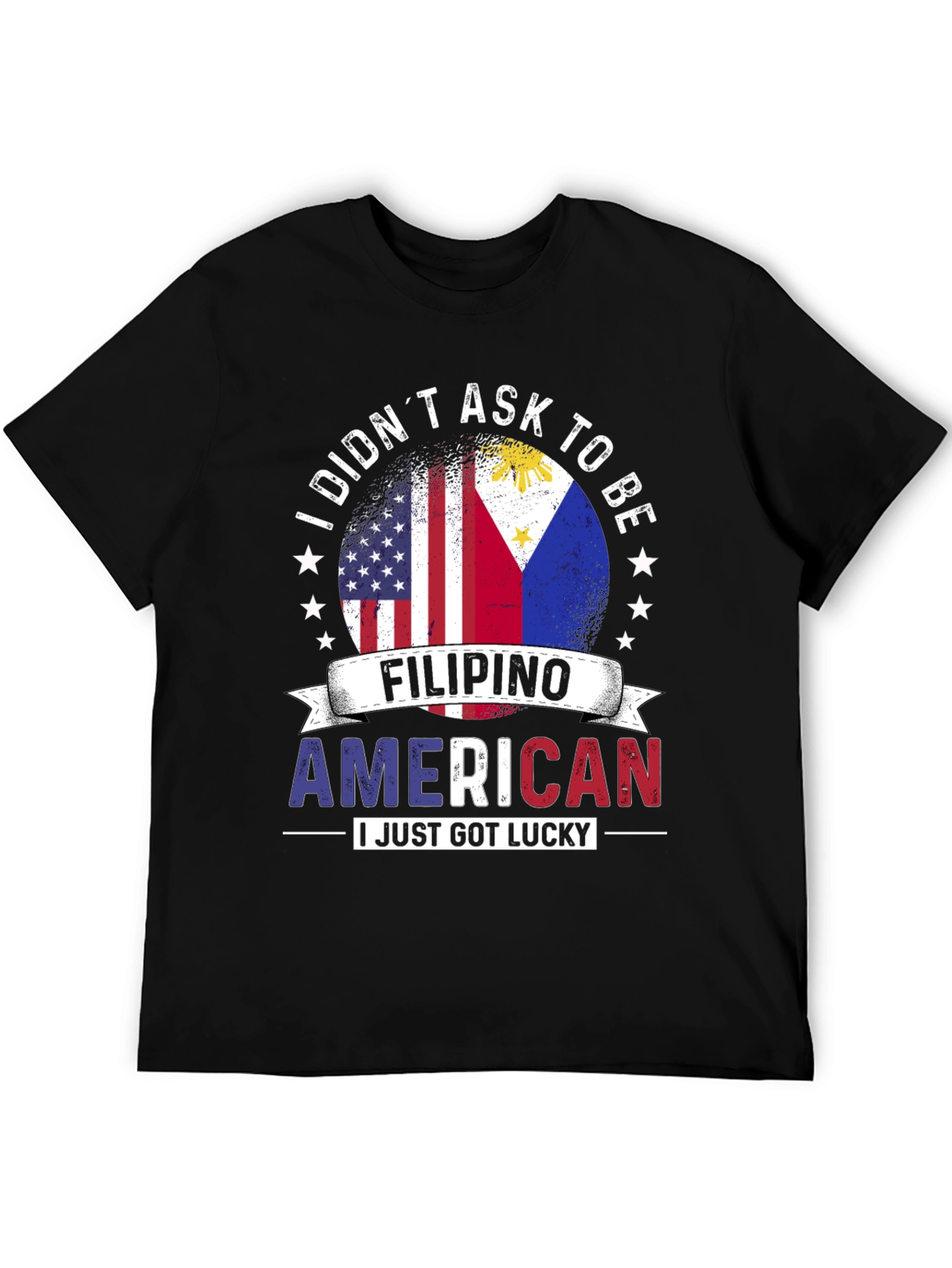 Black Filipino American Lucky T-Shirt view 5