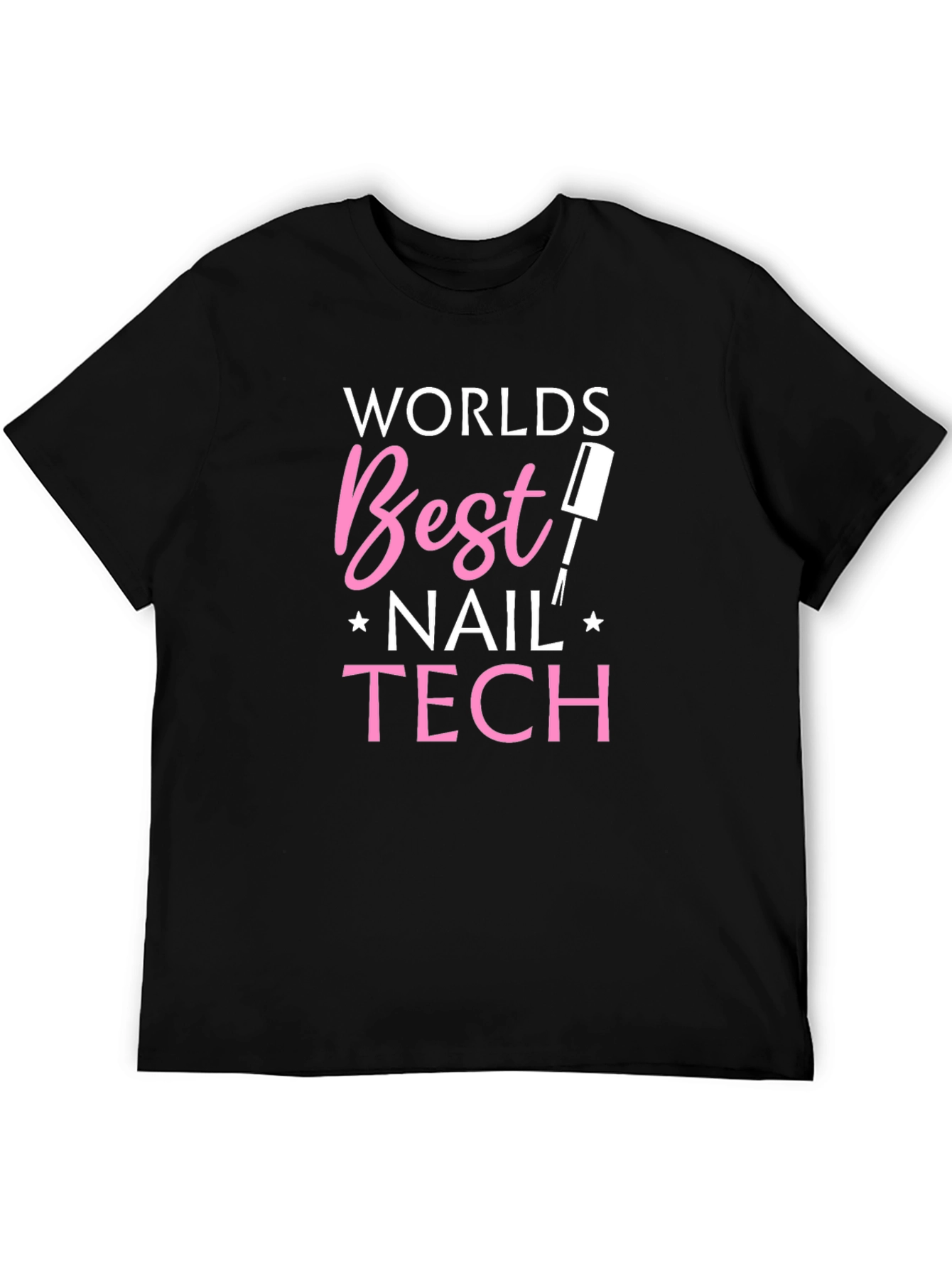 Black World's Best Nail Tech T-Shirt - Black view 5