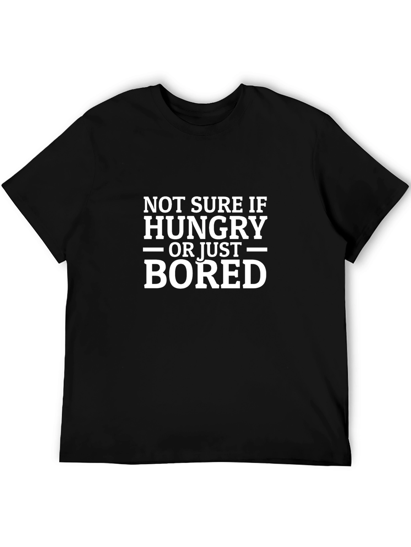 Black Hungry or Bored Graphic Tee - Soft Cotton Crewneck T-Shirt view 5