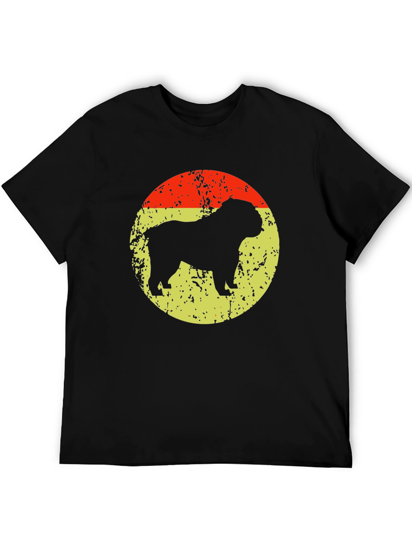 Black Bulldog Silhouette Graphic T-Shirt view 5