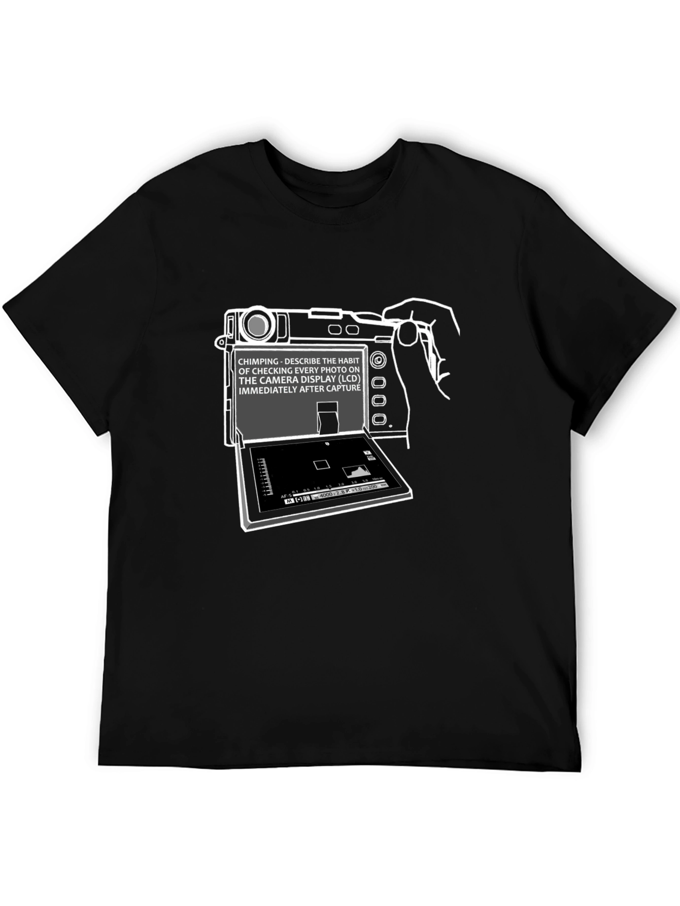 Black Camera Chimping Graphic Tee - Photographer's Humor view 5