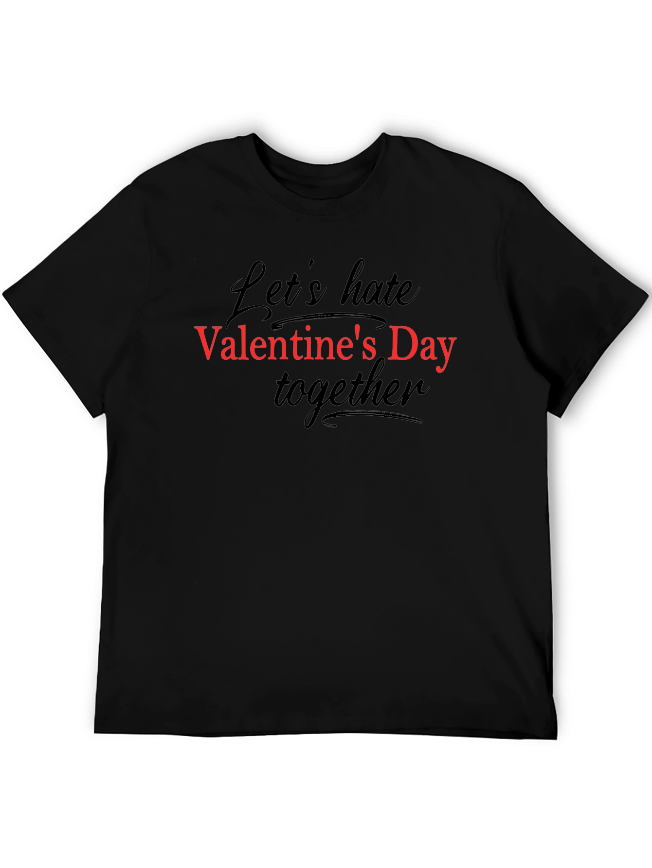 Black Anti-Valentine's Day Graphic Tee - Black view 5