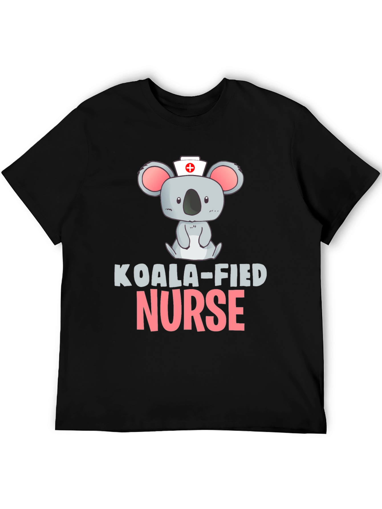 Black Koala-fied Nurse Black T-Shirt view 5