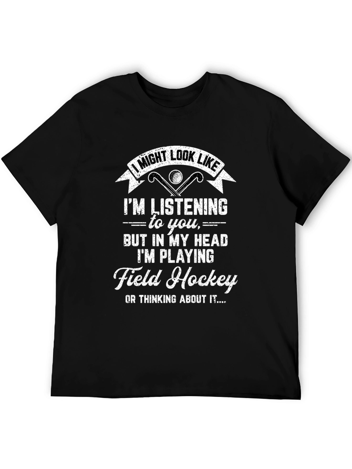 Black Funny Field Hockey Player T-Shirt - I'm Playing Field Hockey view 5