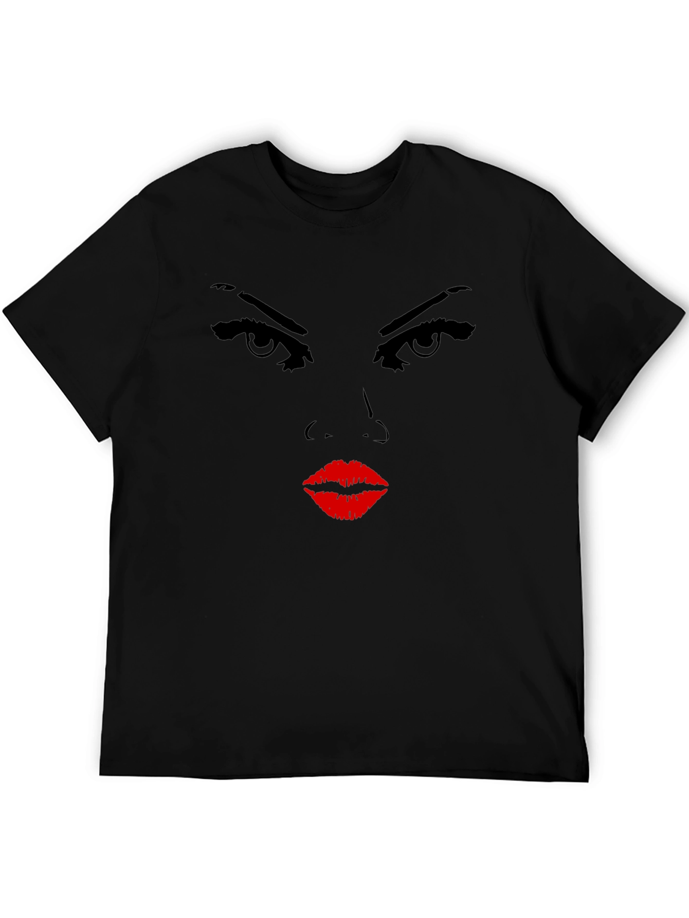 Black Intense Stare Graphic Black T-Shirt view 5