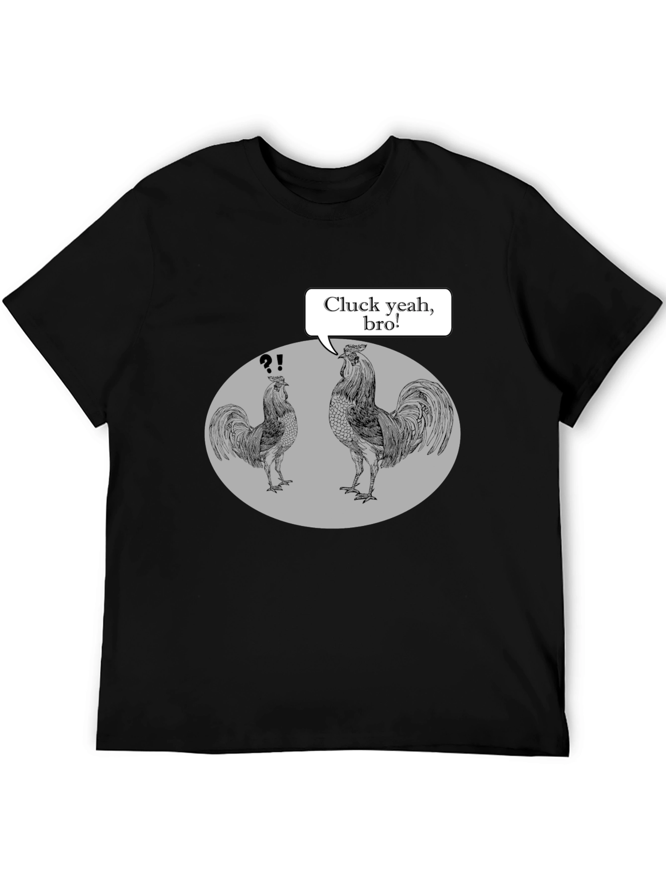 Black Cluck Yeah, Bro! Rooster Graphic Tee view 5