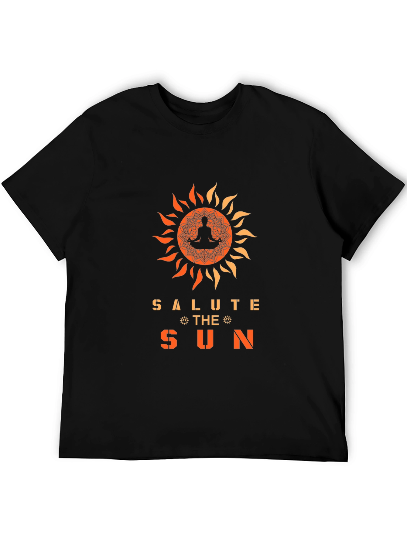 Black Salute the Sun Graphic Tee - Yoga Meditation Shirt view 5