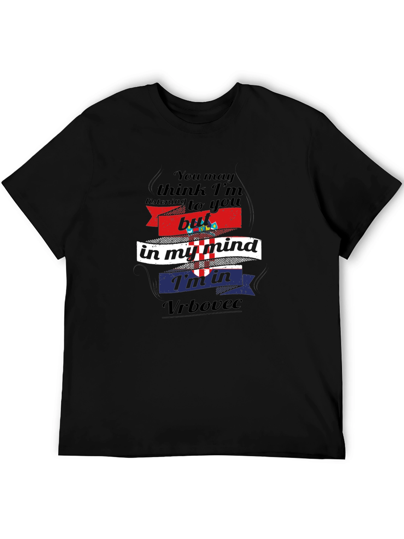 Black Funny Croatia Vrbovec Mind T-Shirt view 5