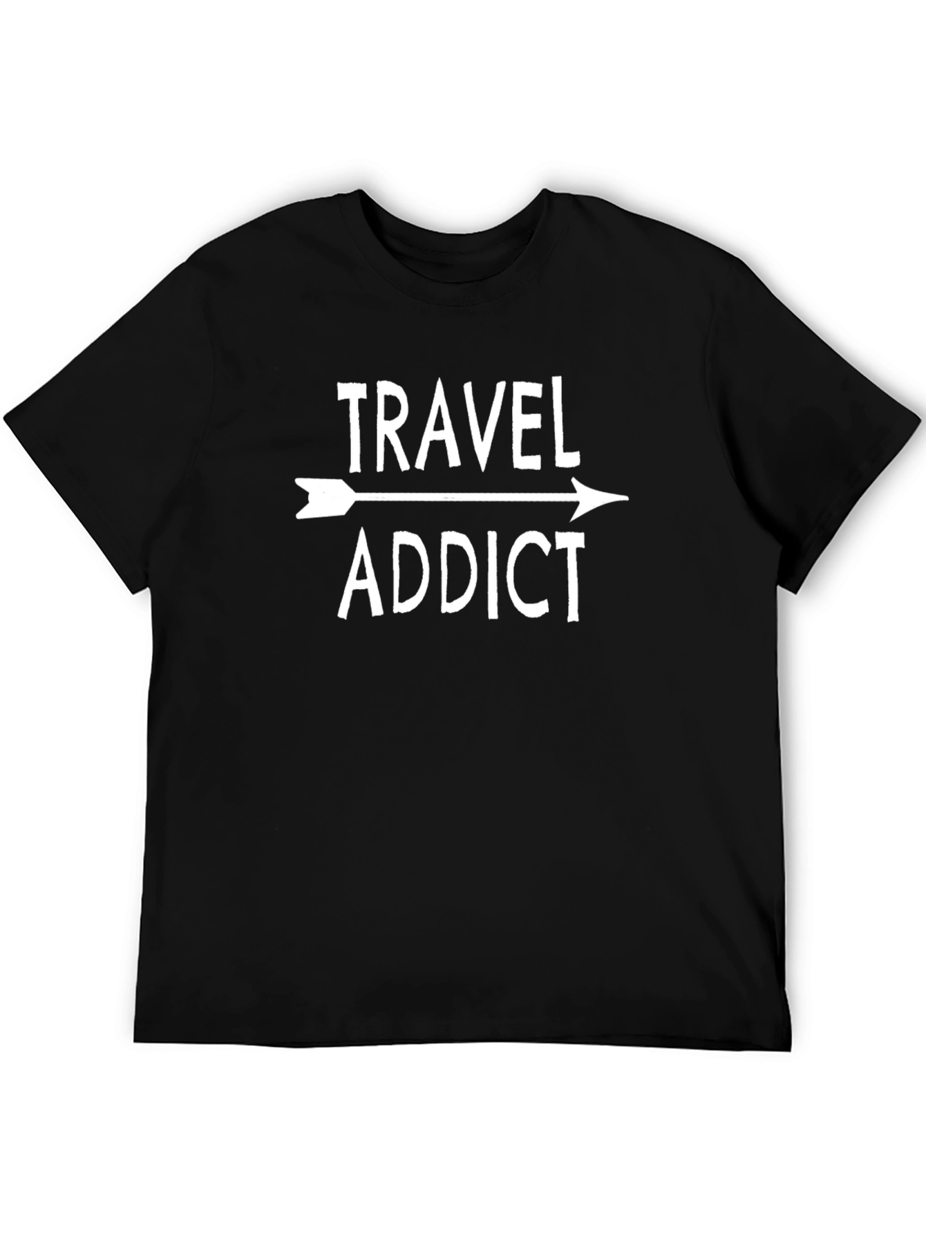 Black Travel Addict Graphic T-Shirt - Stylish & Comfortable view 5