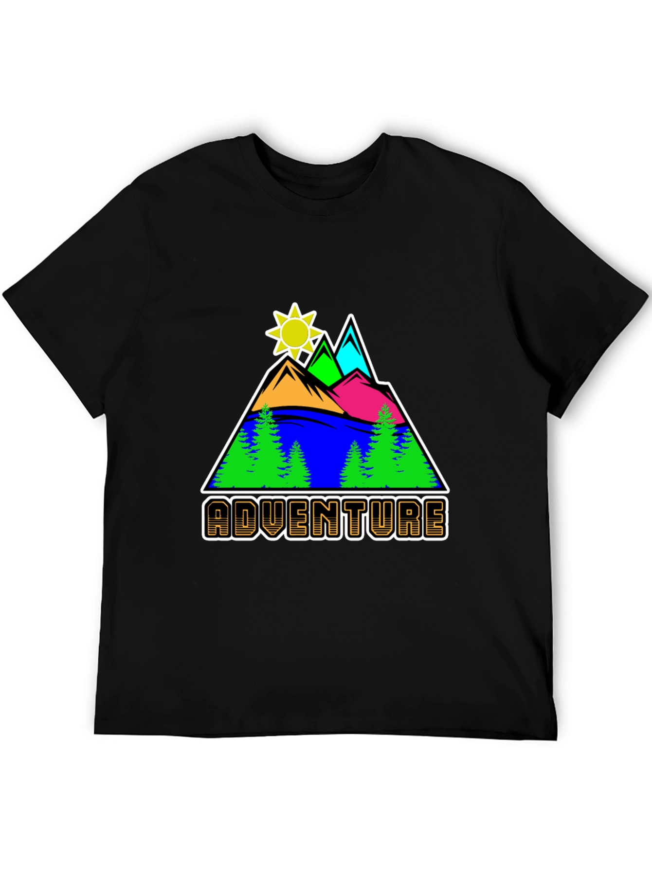 Black Adventure Graphic T-Shirt - Nature Inspired Design view 5