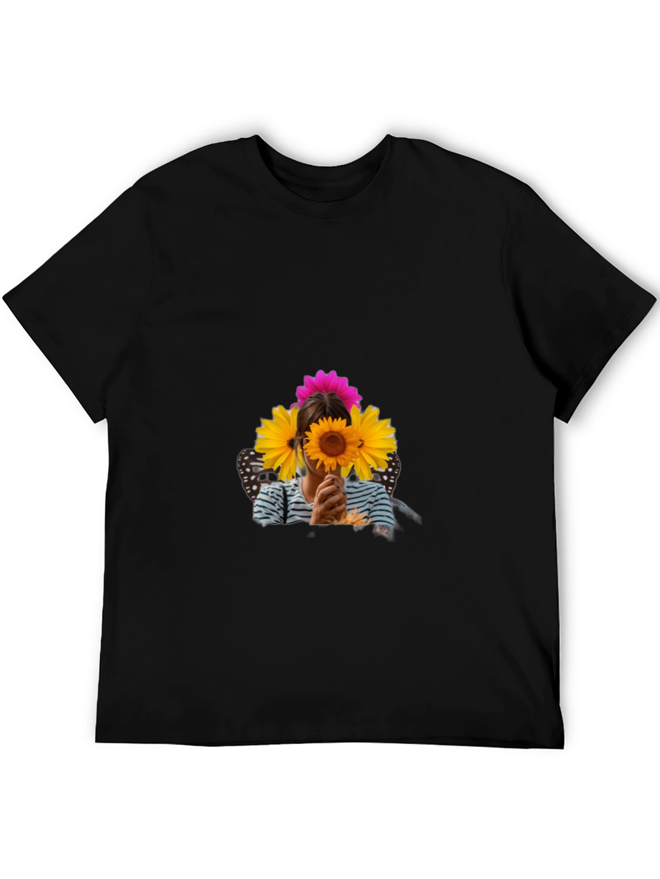 Black Sunflower Graphic Black T-Shirt view 5