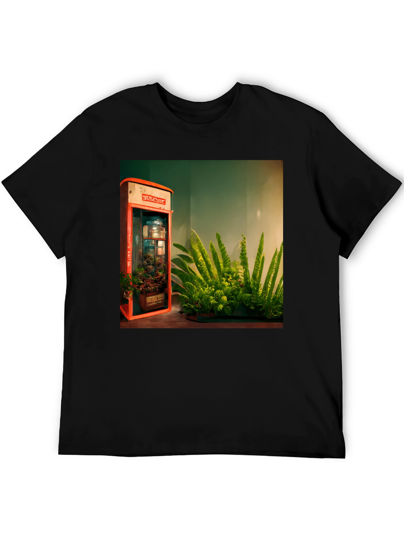 Black Urban Garden Graphic Tee - Black Cotton Blend view 5