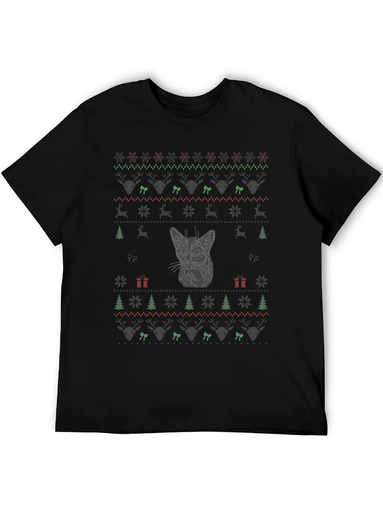 Ugly Christmas Cat T-Shirt - Holiday Festive - 5