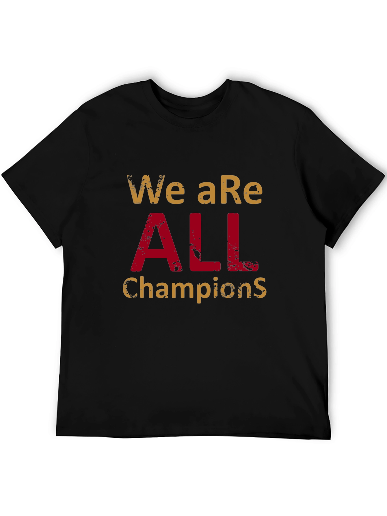 Black We Are All Champions Graphic T-Shirt view 5