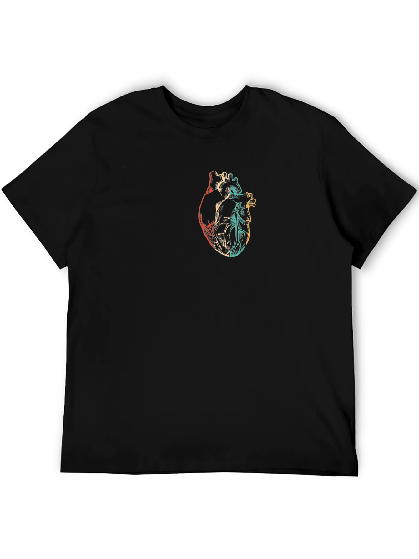 Black Anatomical Heart Graphic Tee - Stylish & Unique view 5