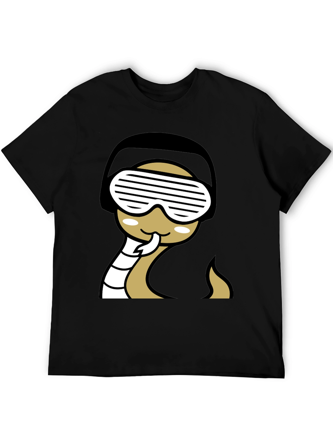 Black Cool Snake T-Shirt - Black Graphic Tee view 5