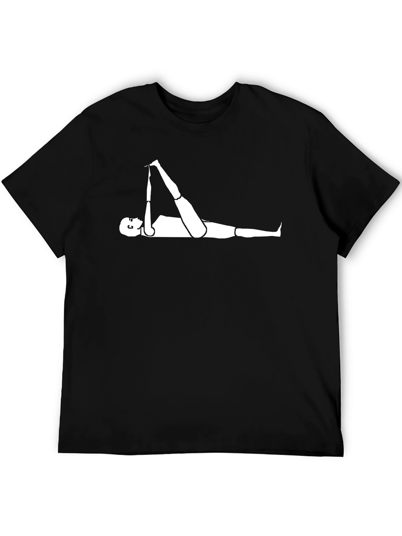 Black Yoga Skeleton Graphic T-Shirt - Relax & Stretch view 5
