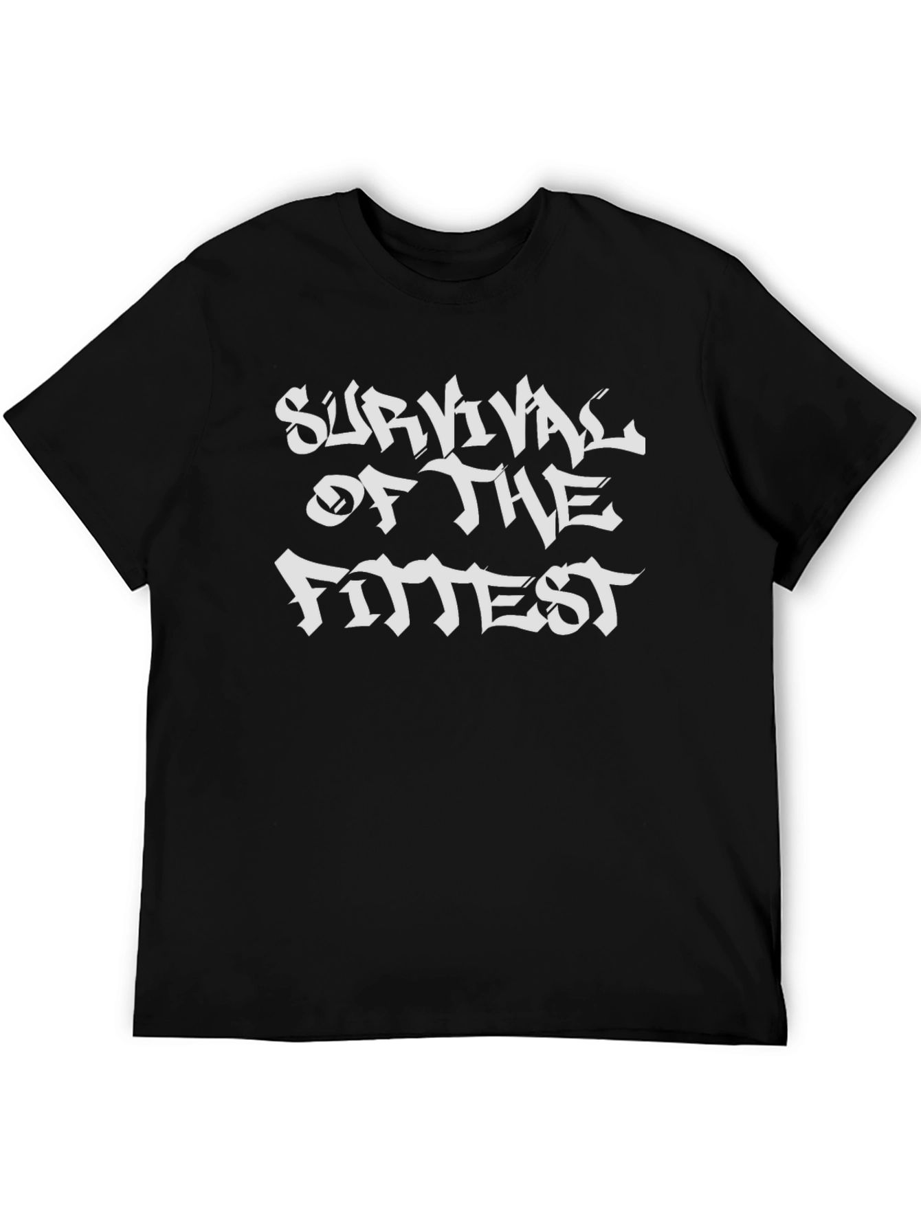 Black Survival of the Fittest Black Graphic Tee view 5