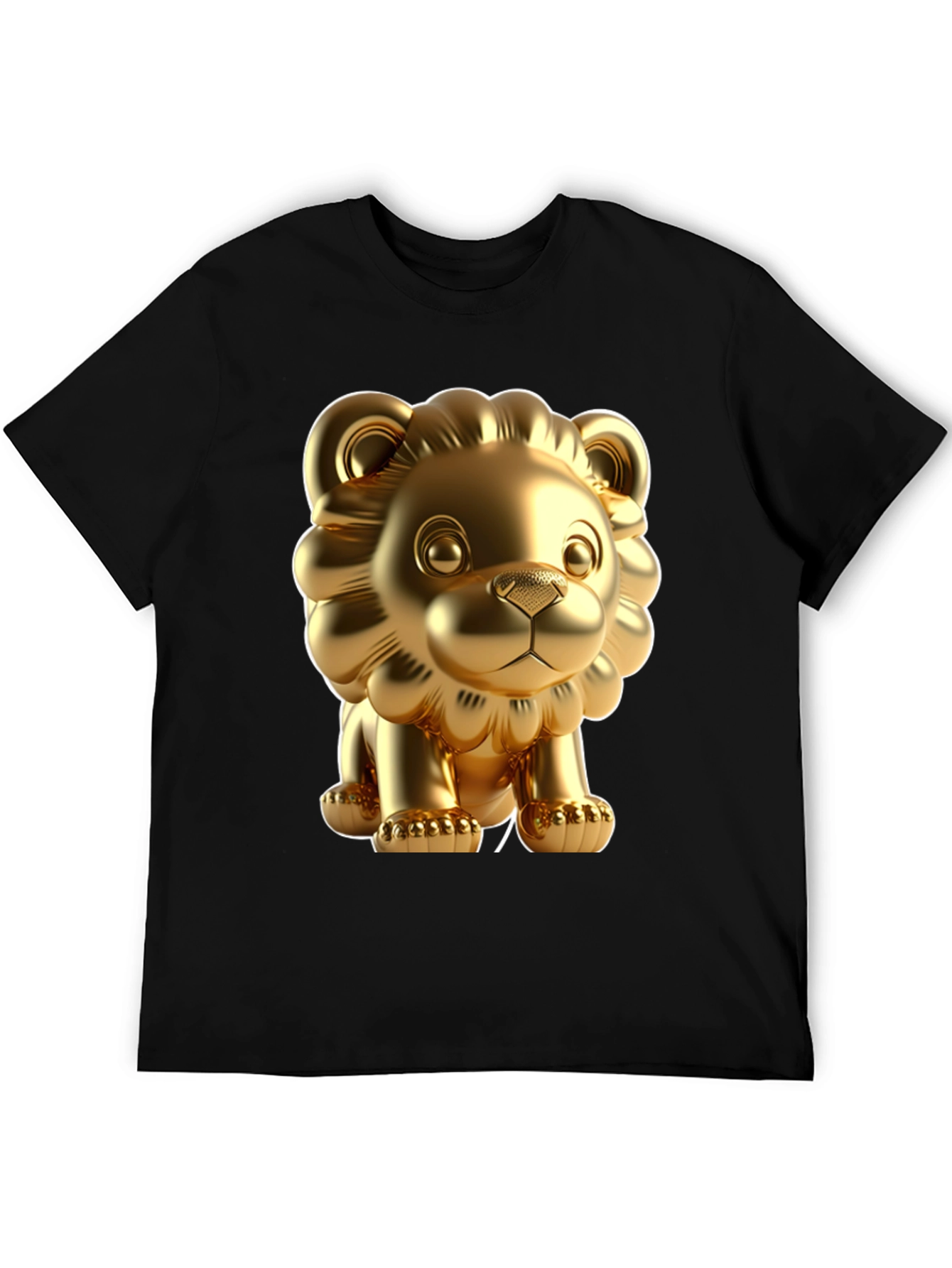 Black Golden Lion Graphic Tee - Bold Style, Soft Fabric view 5