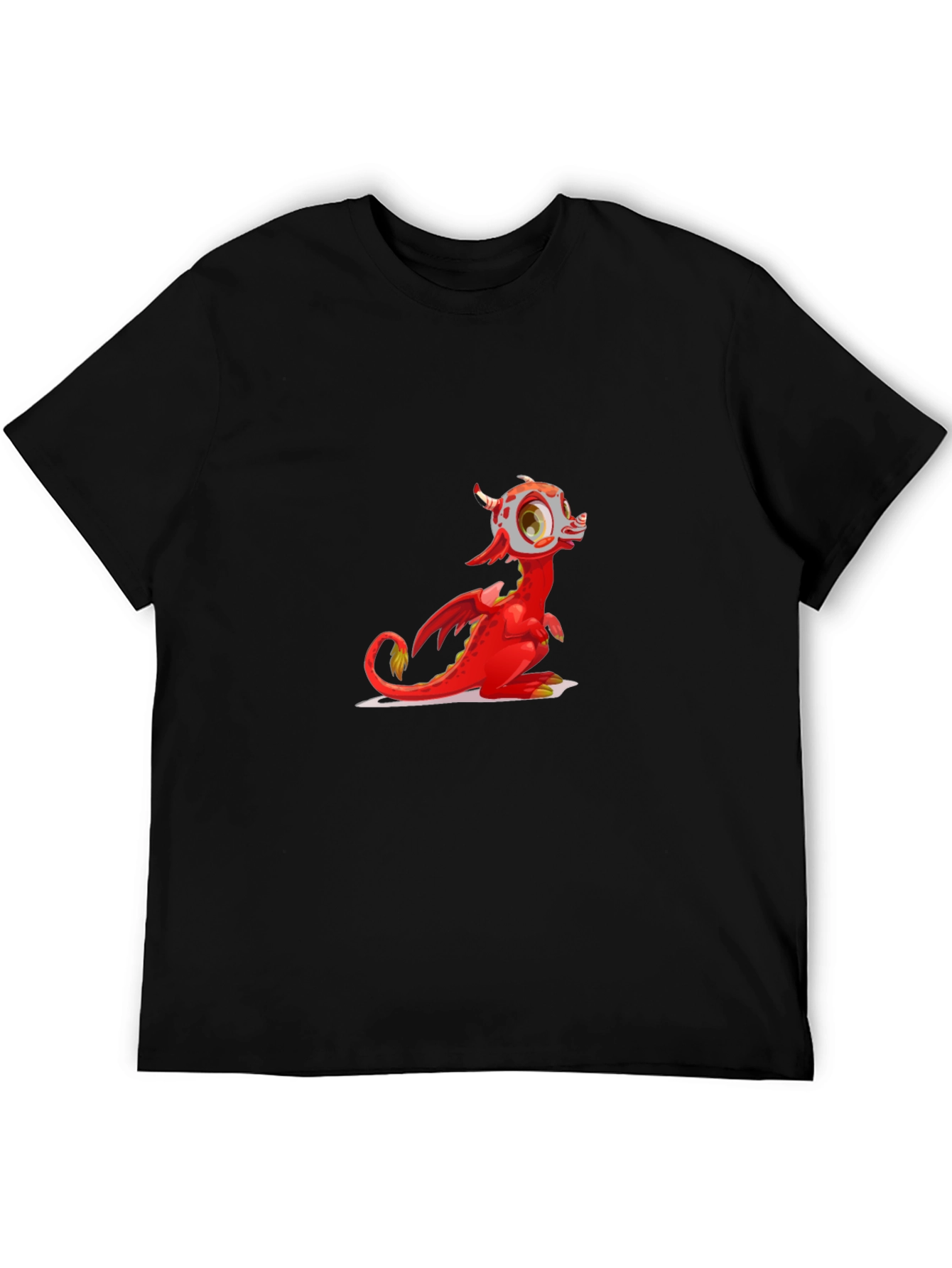 Black Red Dragon Graphic Tee - Fun Cartoon Style view 5