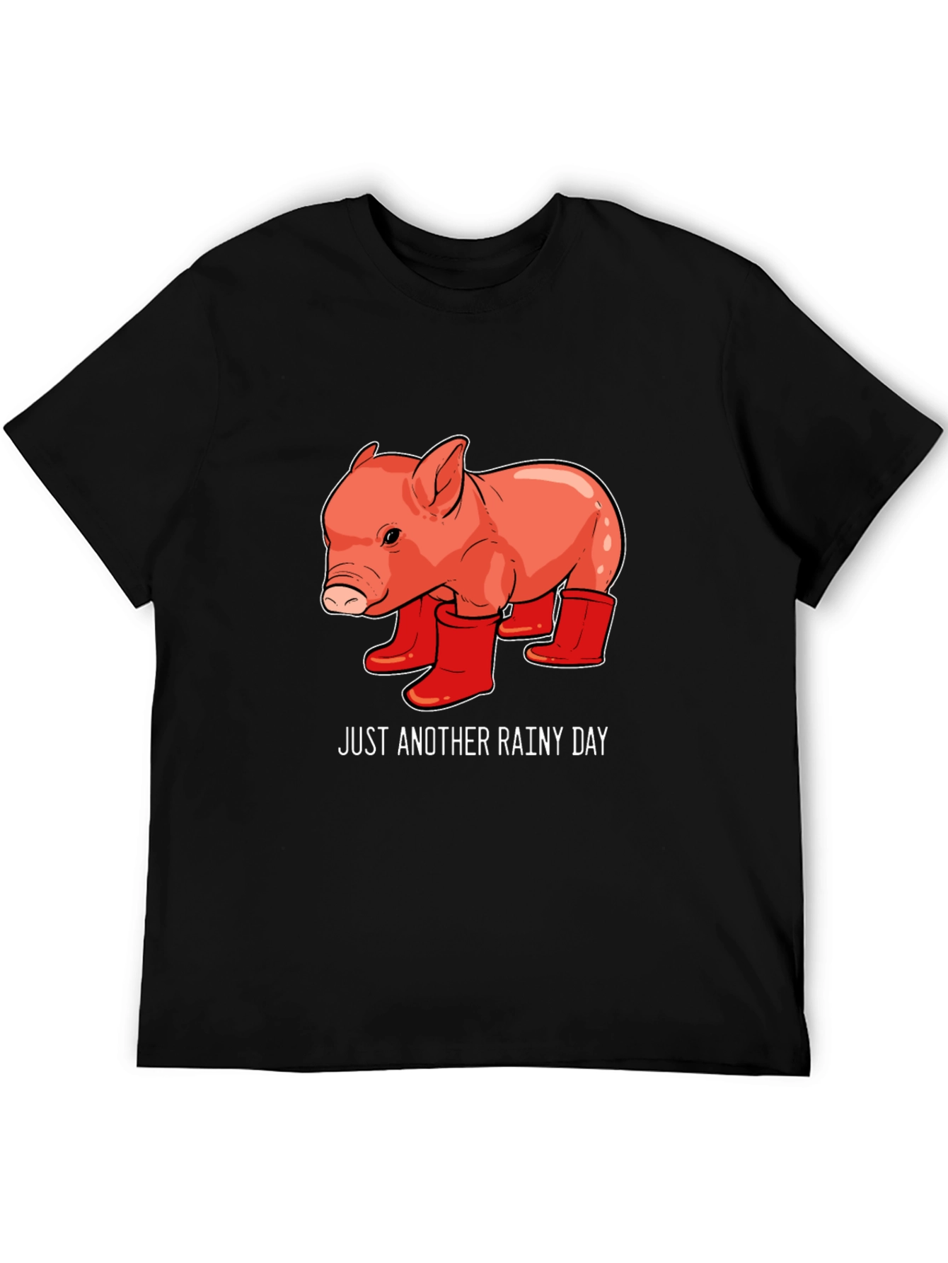 Black Rainy Day Piglet Tee view 5