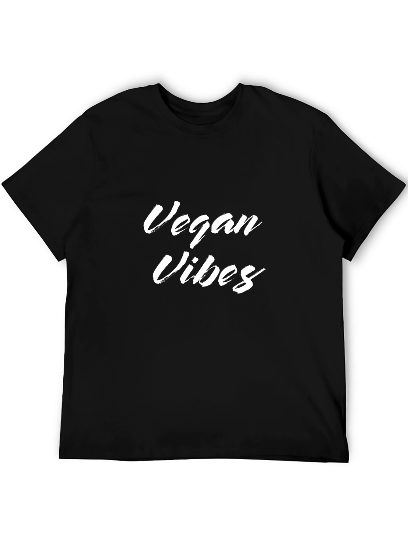 Black Vegan Vibes Graphic T-Shirt - Black view 5