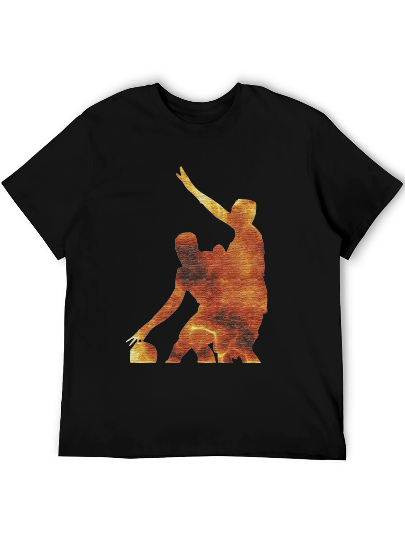 Black Fiery Curling Players Black T-Shirt view 5