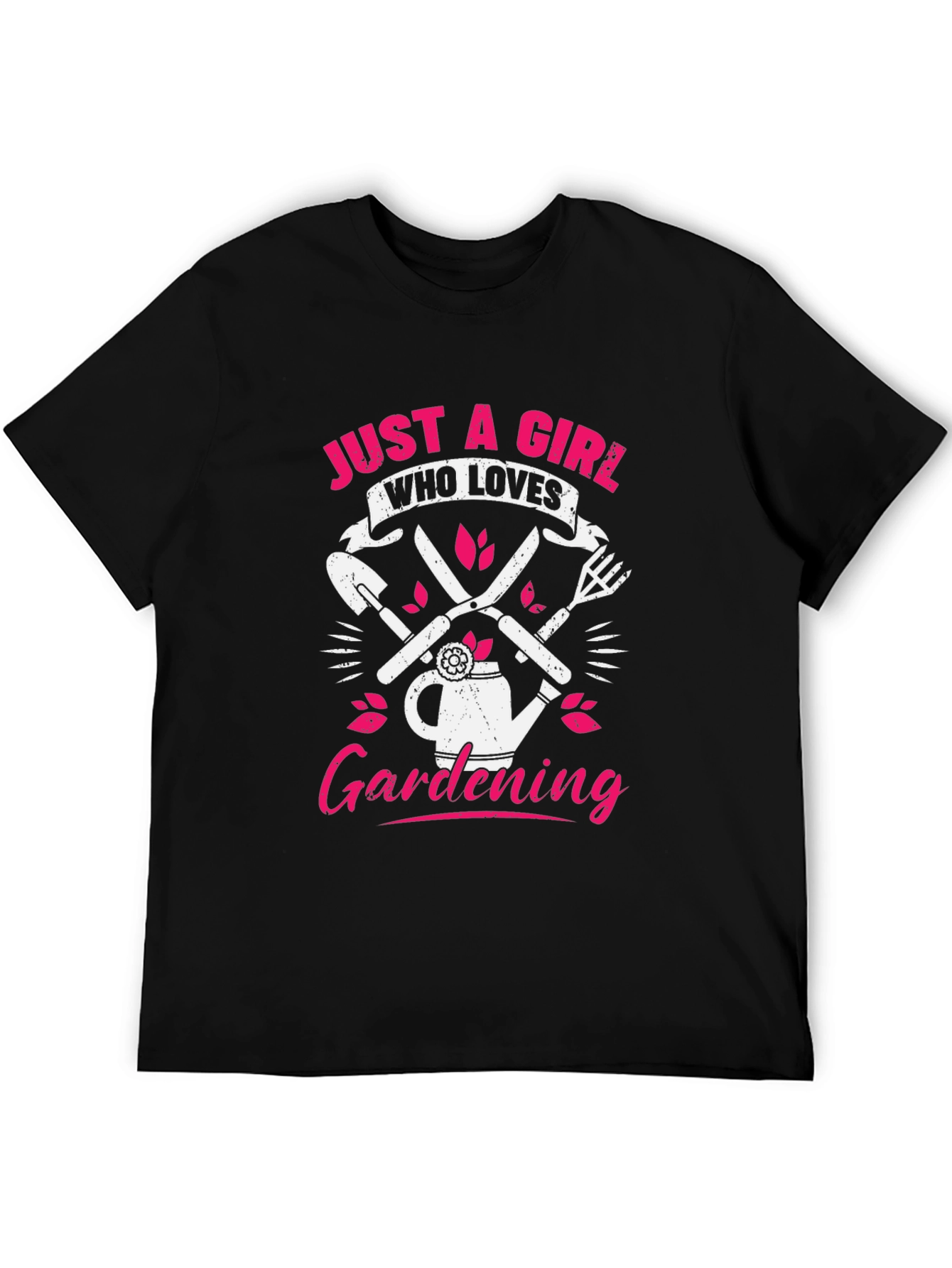 Black Just a Girl Who Loves Gardening T-Shirt view 5