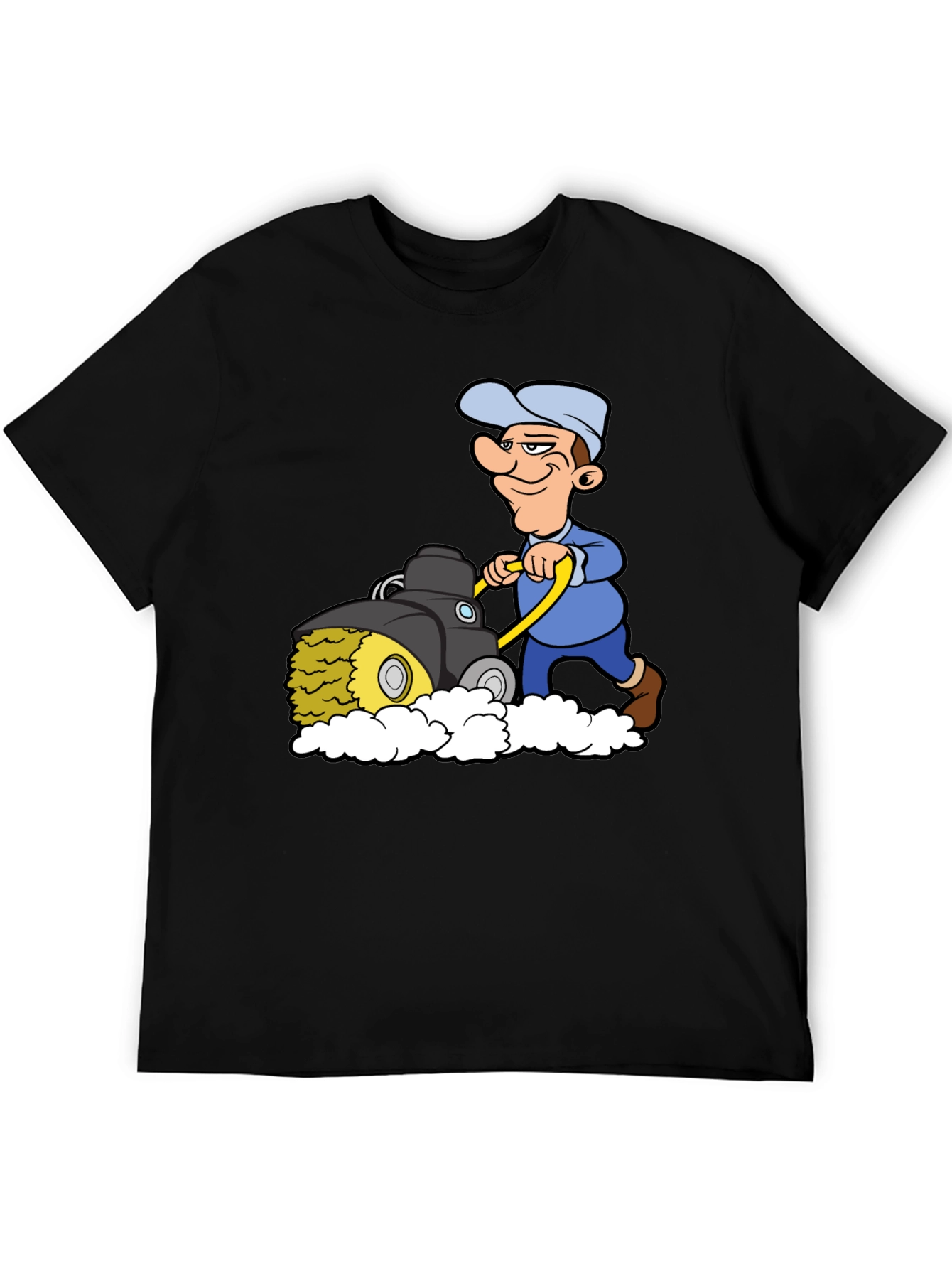 Black Cartoon Mower T-Shirt view 5