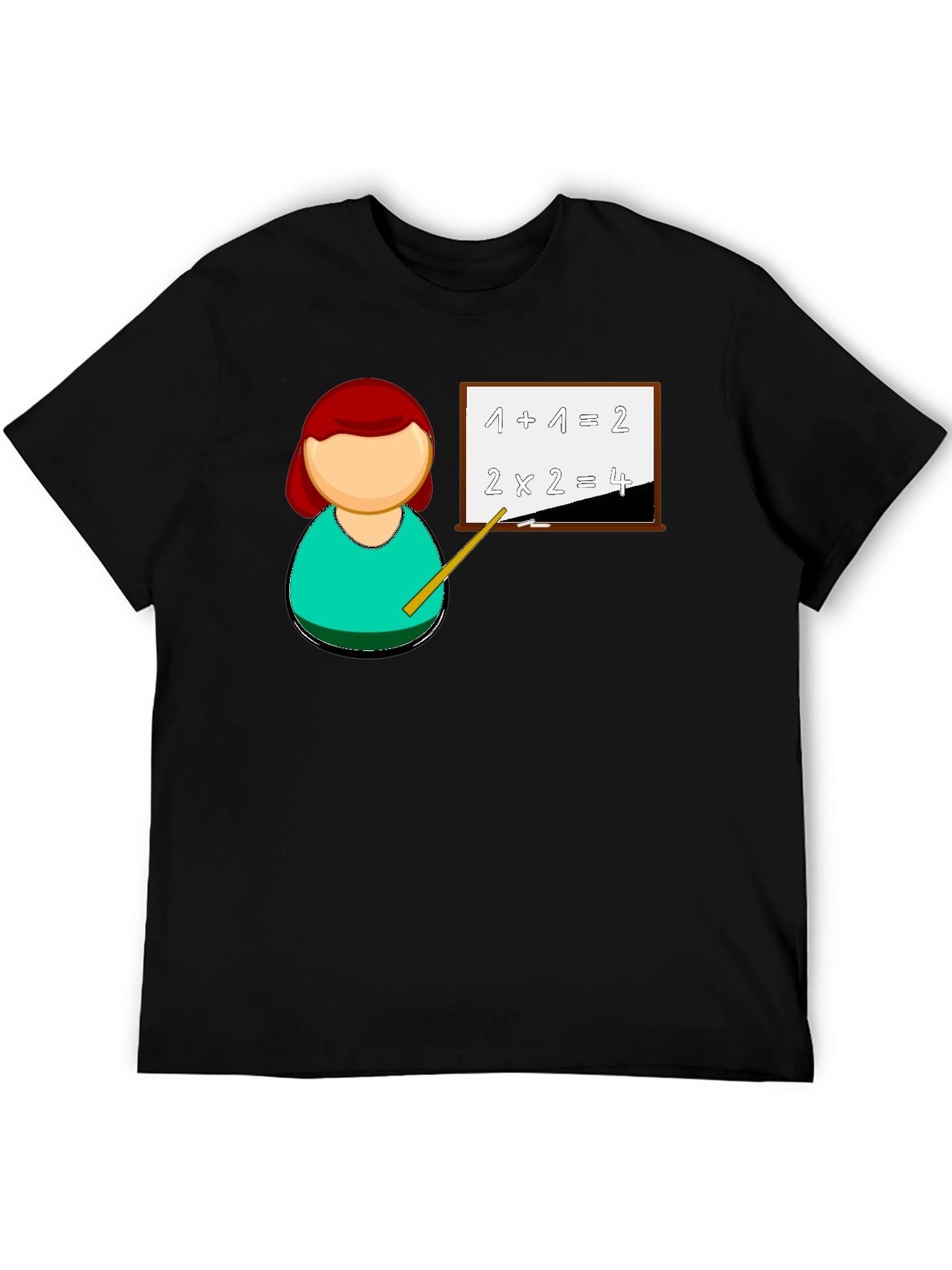 Black Math Teacher T-Shirt - Unique Cartoon Design view 5