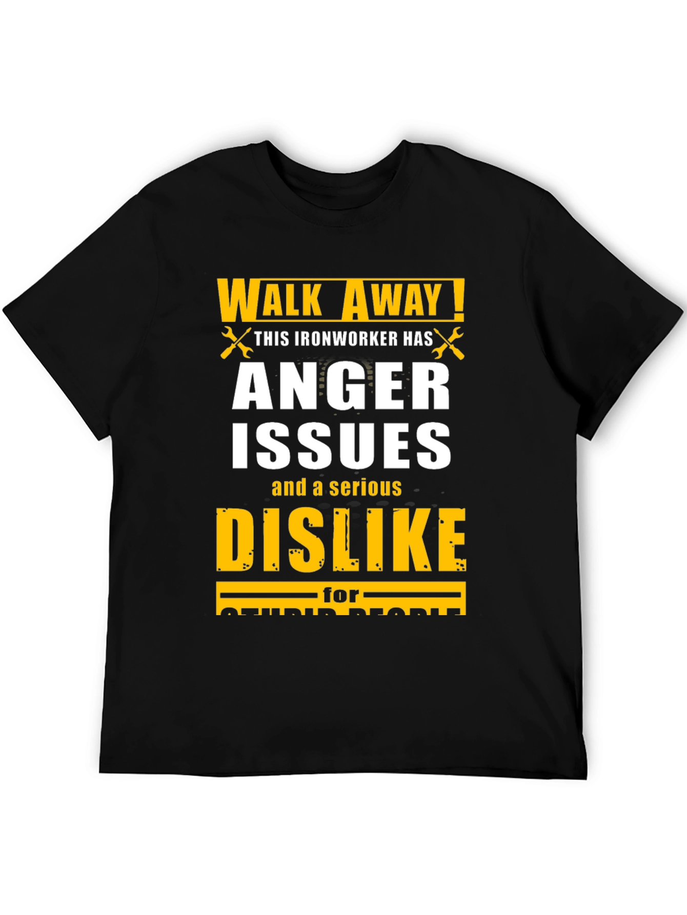 Black Ironworker Anger Issues Graphic T-Shirt view 5