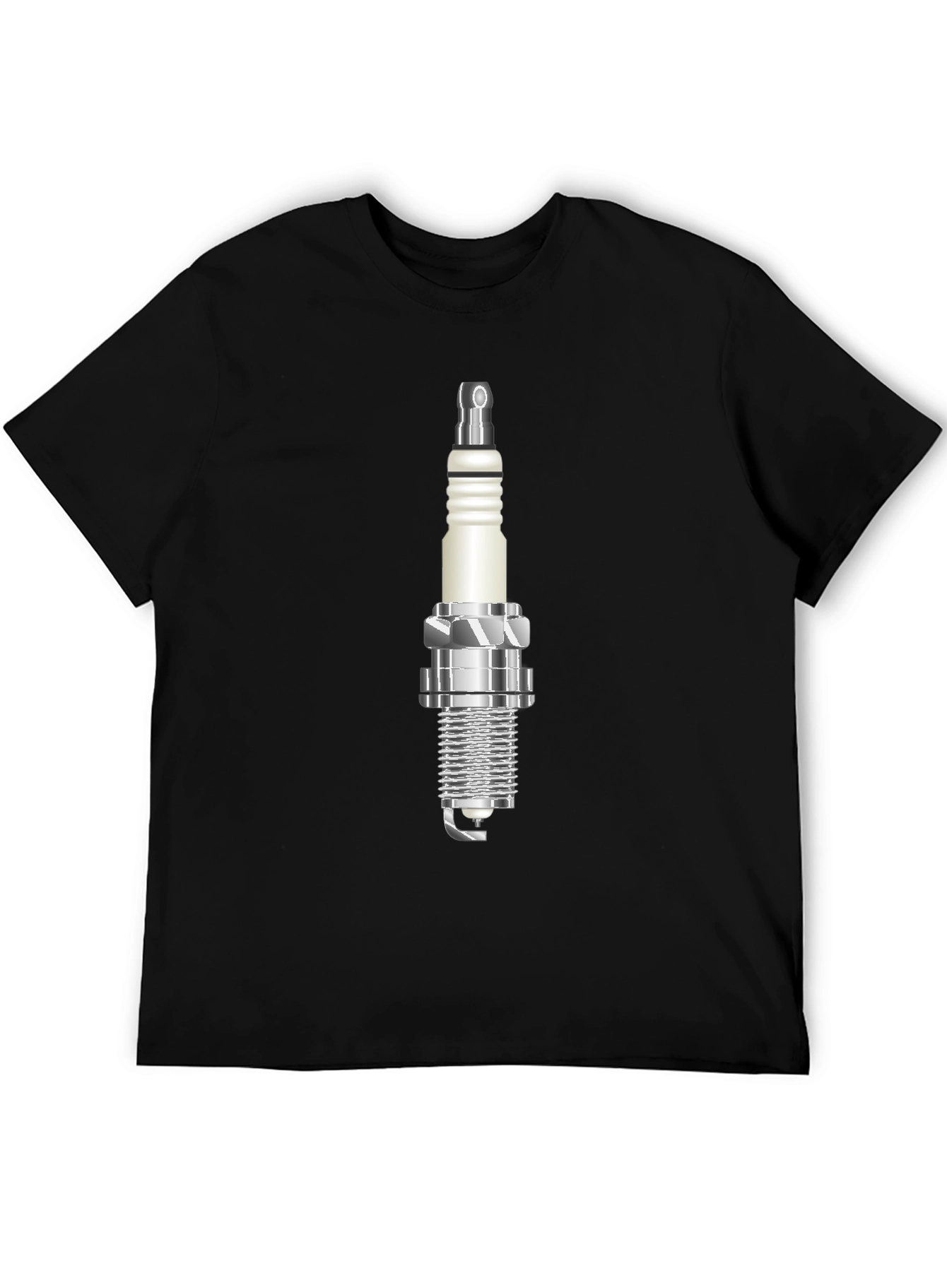 Black Spark Plug Graphic Tee - Black Cotton view 5