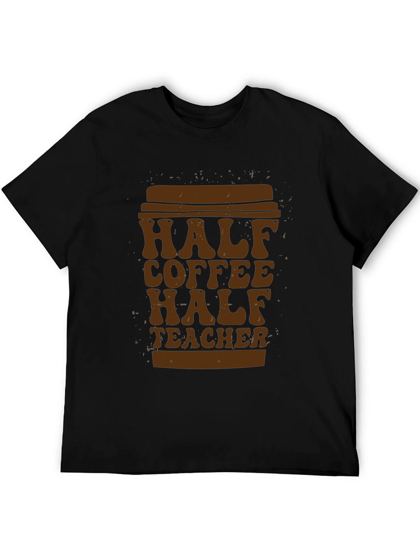 Black Half Coffee Half Teacher T-Shirt - Unique Graphic Tee view 5