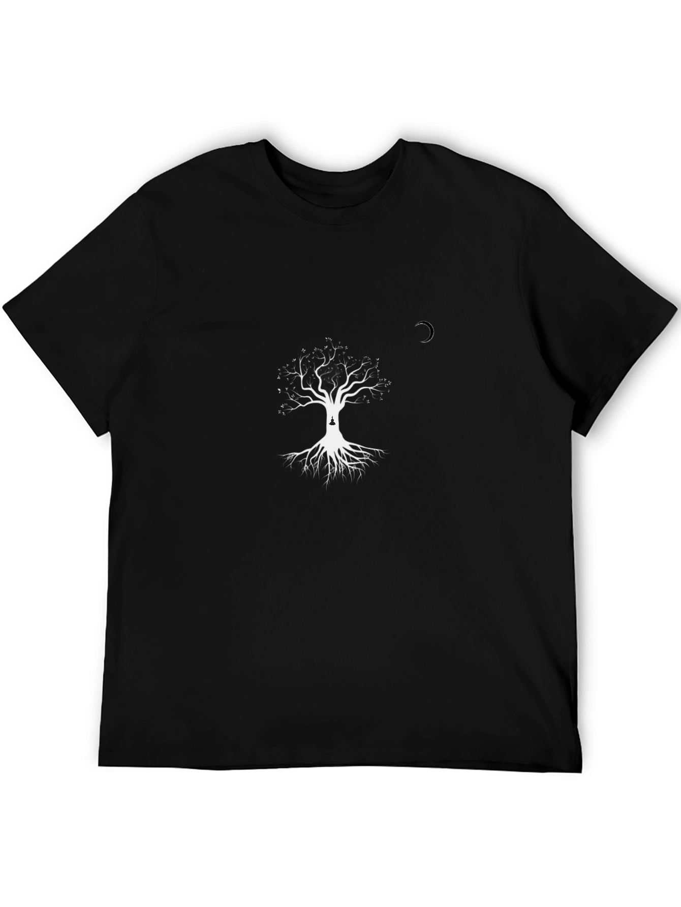 Black Tree of Life Graphic Tee - Black Cotton Blend view 5