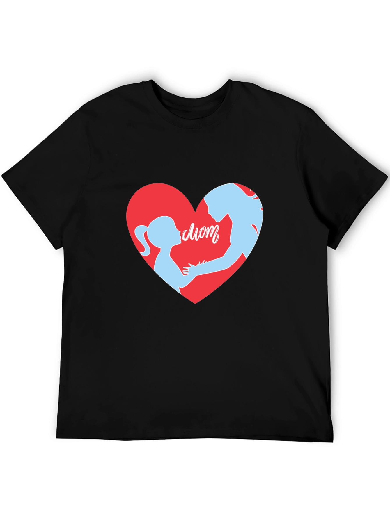 Black Mom & Daughter Heart T-Shirt - Black view 5