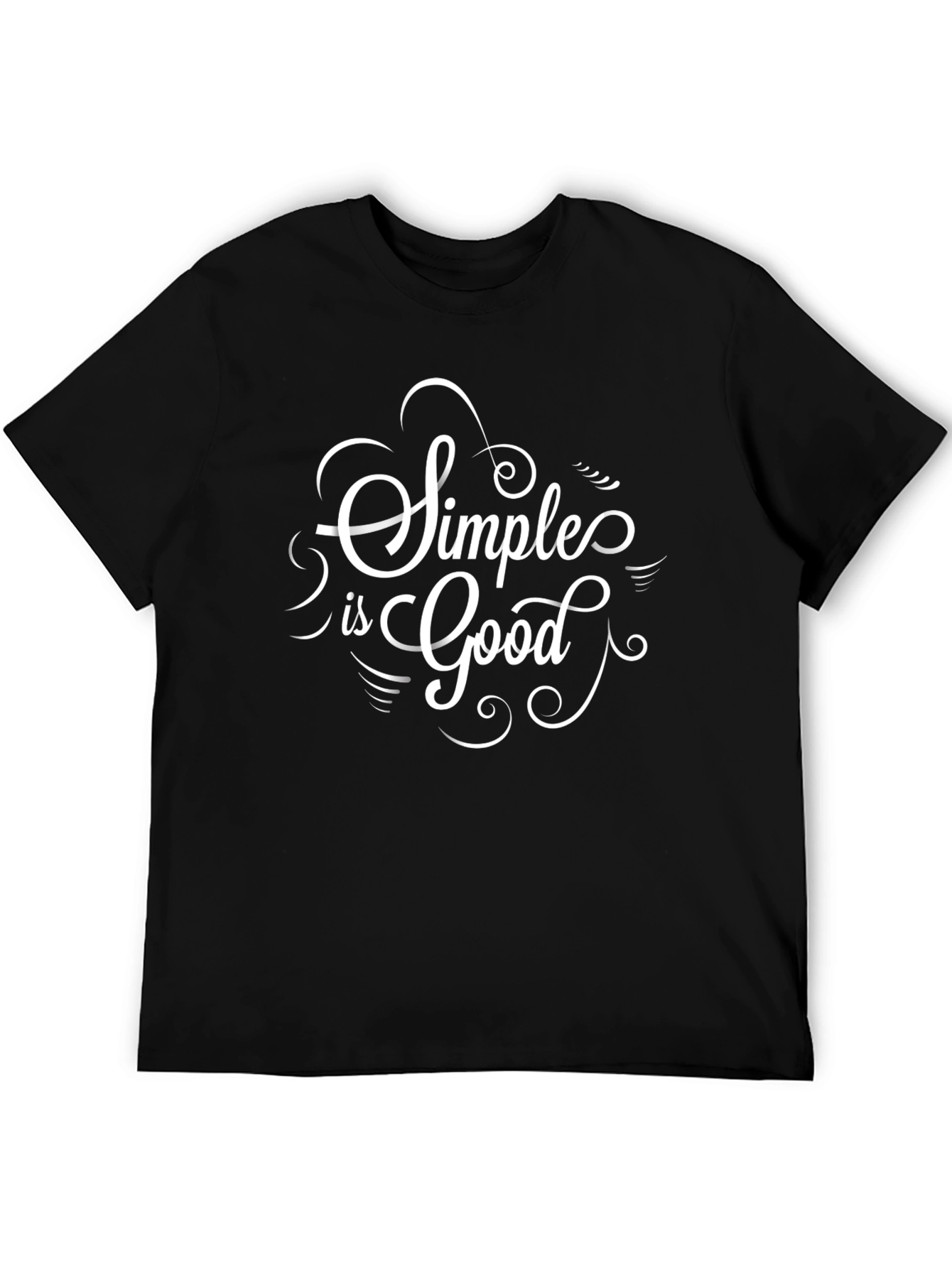 Black Simple is Good Graphic Black T-Shirt view 5