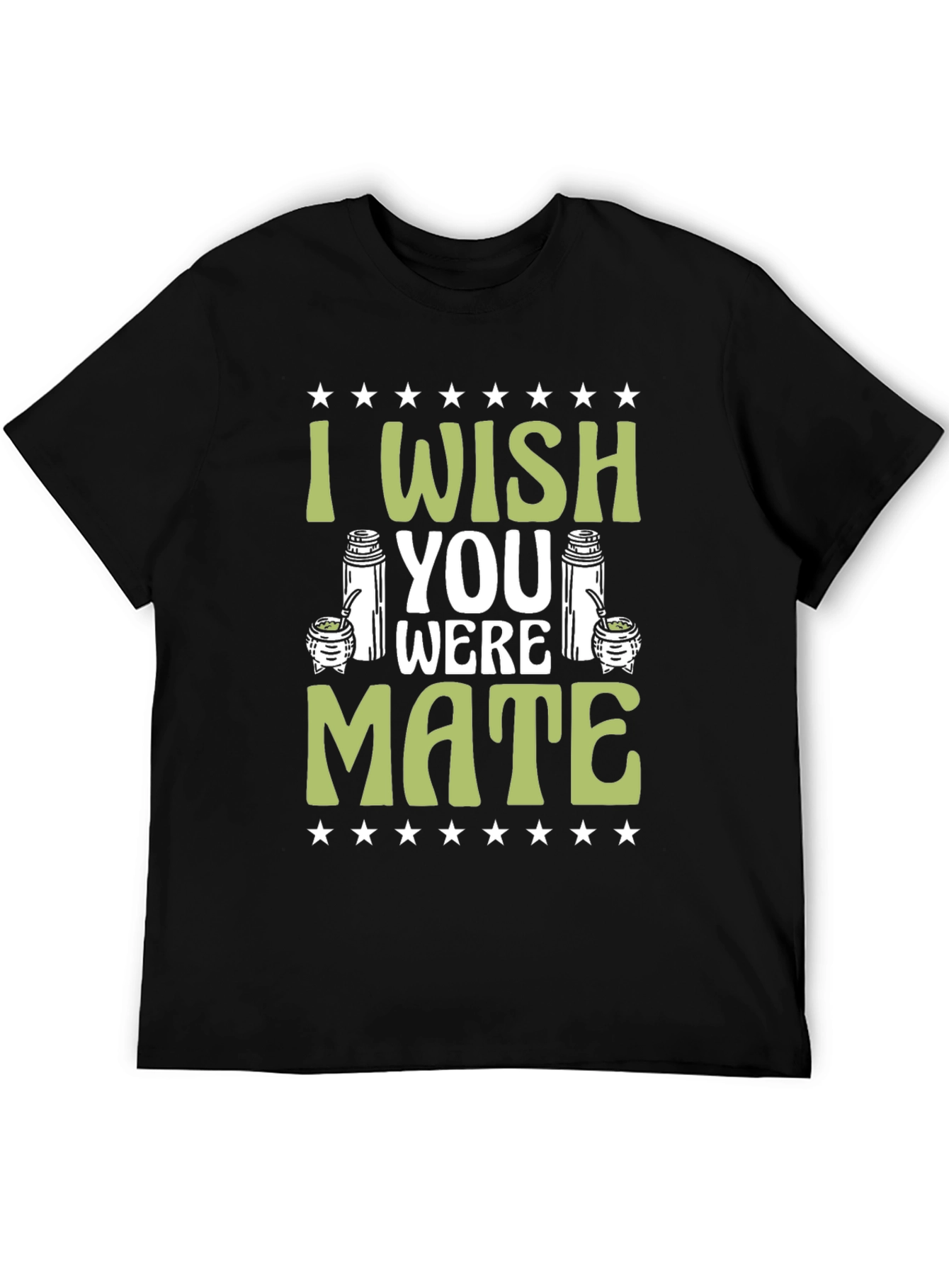 Black I Wish You Were Mate T-Shirt view 5