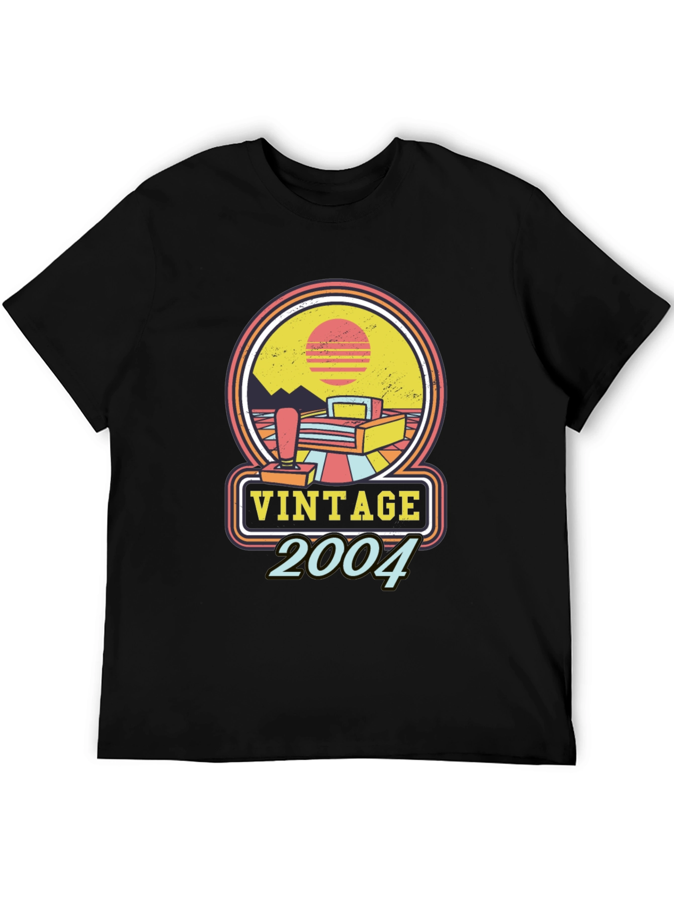 Black Vintage 2004 Gamer T-Shirt - Retro Style view 5