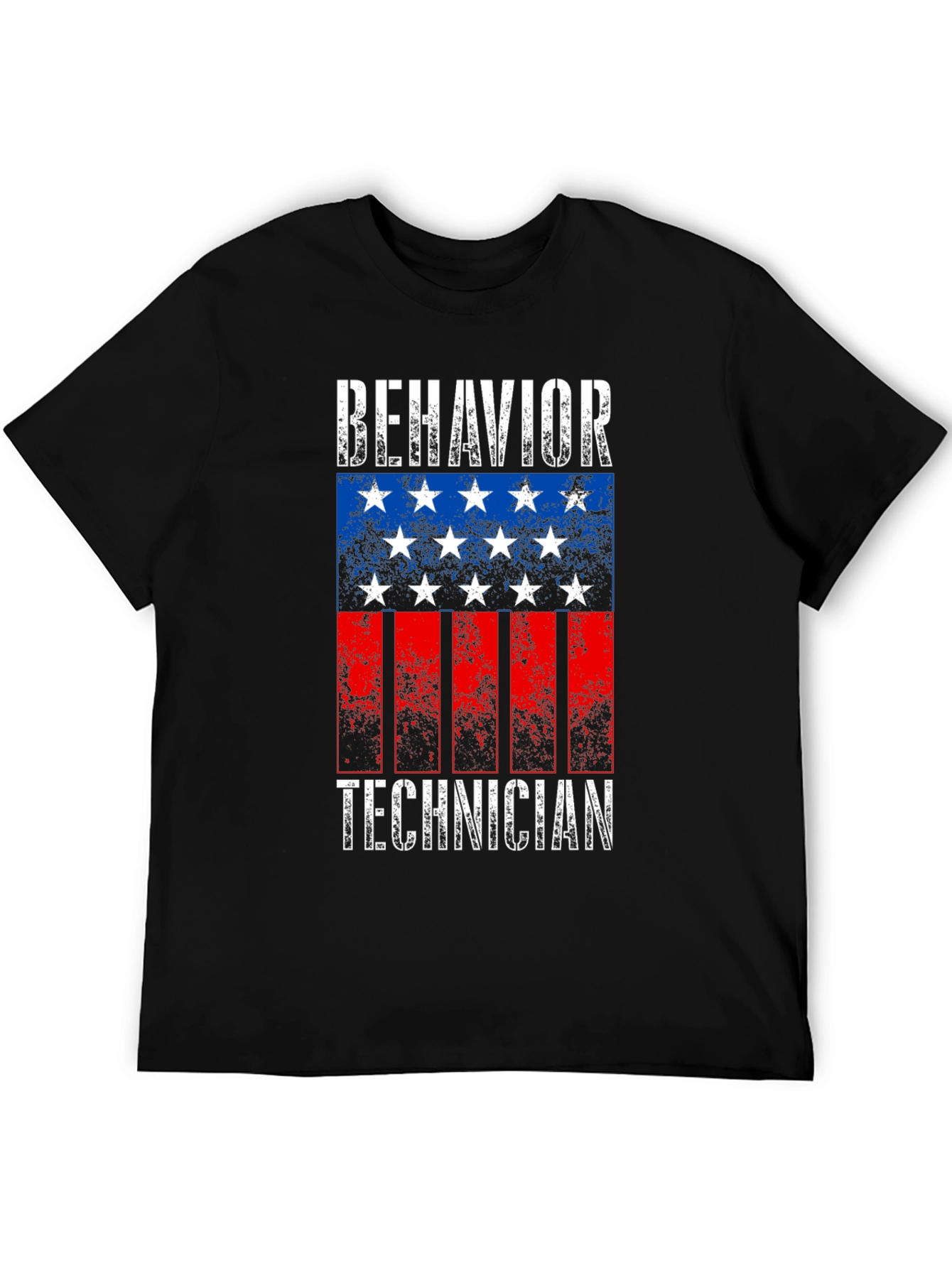 Black Behavior Technician Flag T-Shirt view 5