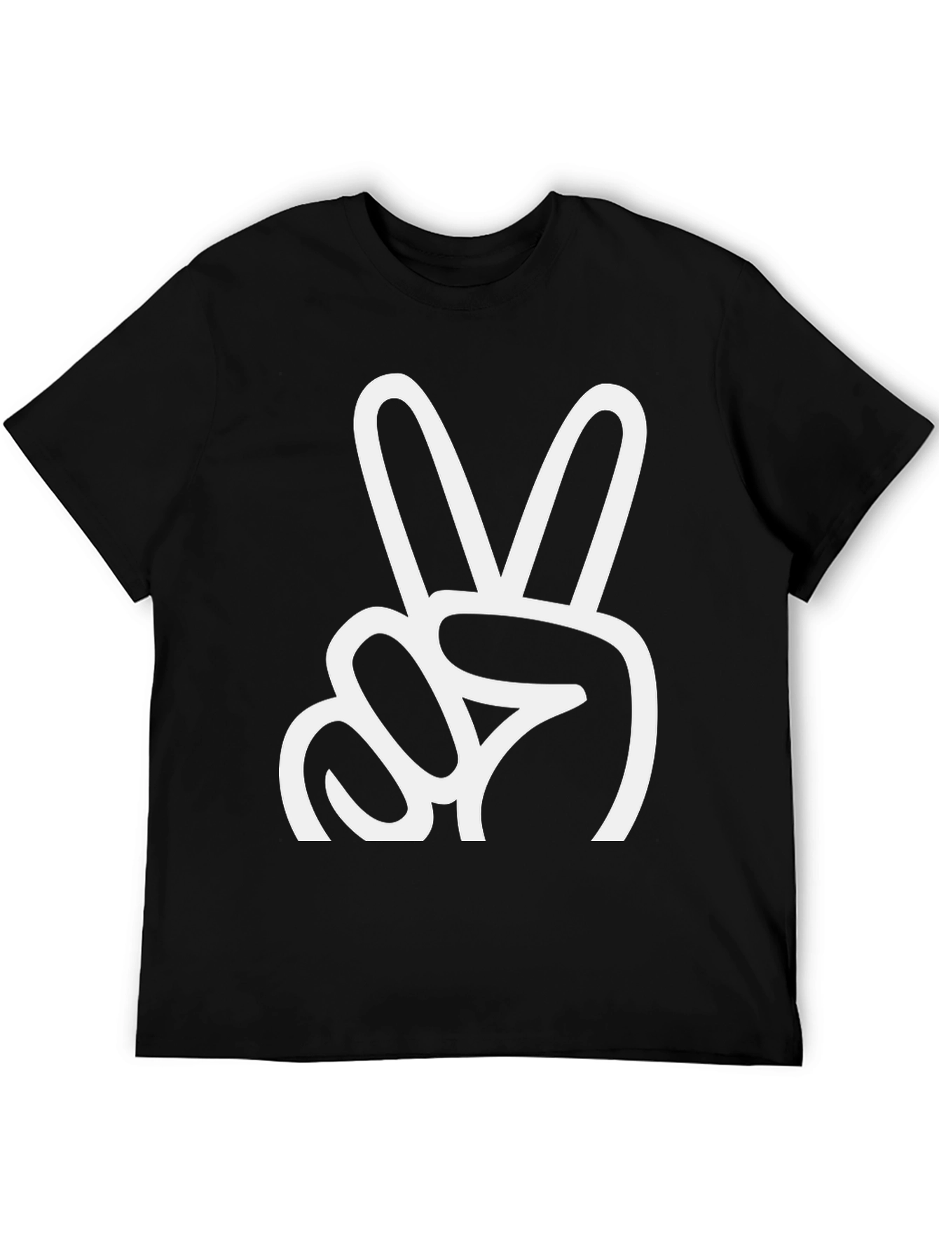 Black Peace Sign Graphic Tee - Classic Black view 5