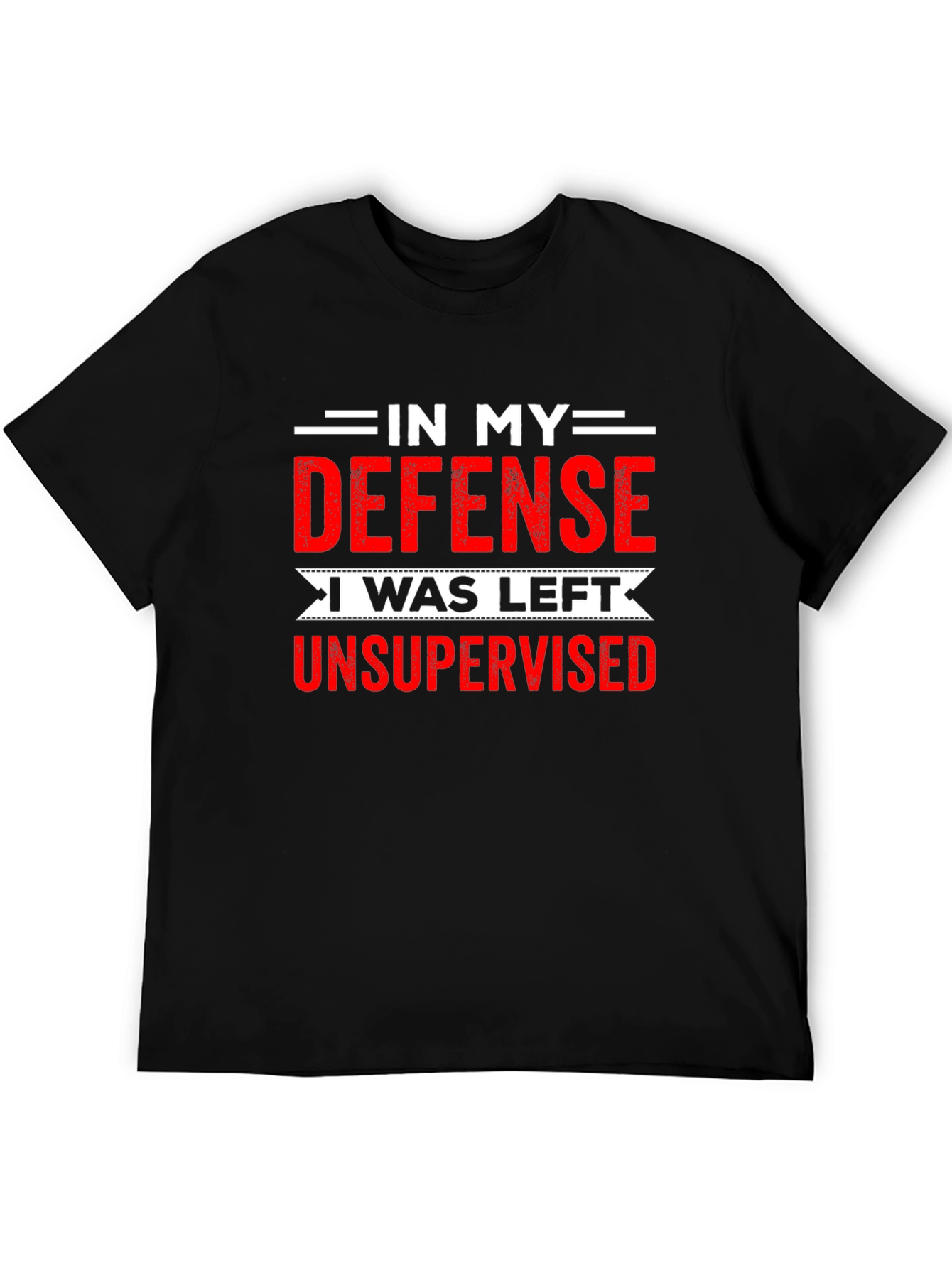 Black Funny Unsupervised T-Shirt view 5