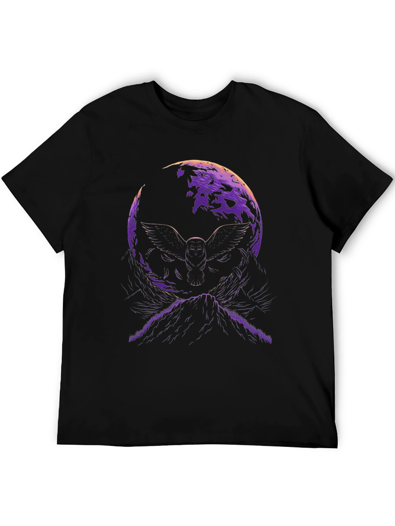 Black Owl Moon Graphic T-Shirt view 5