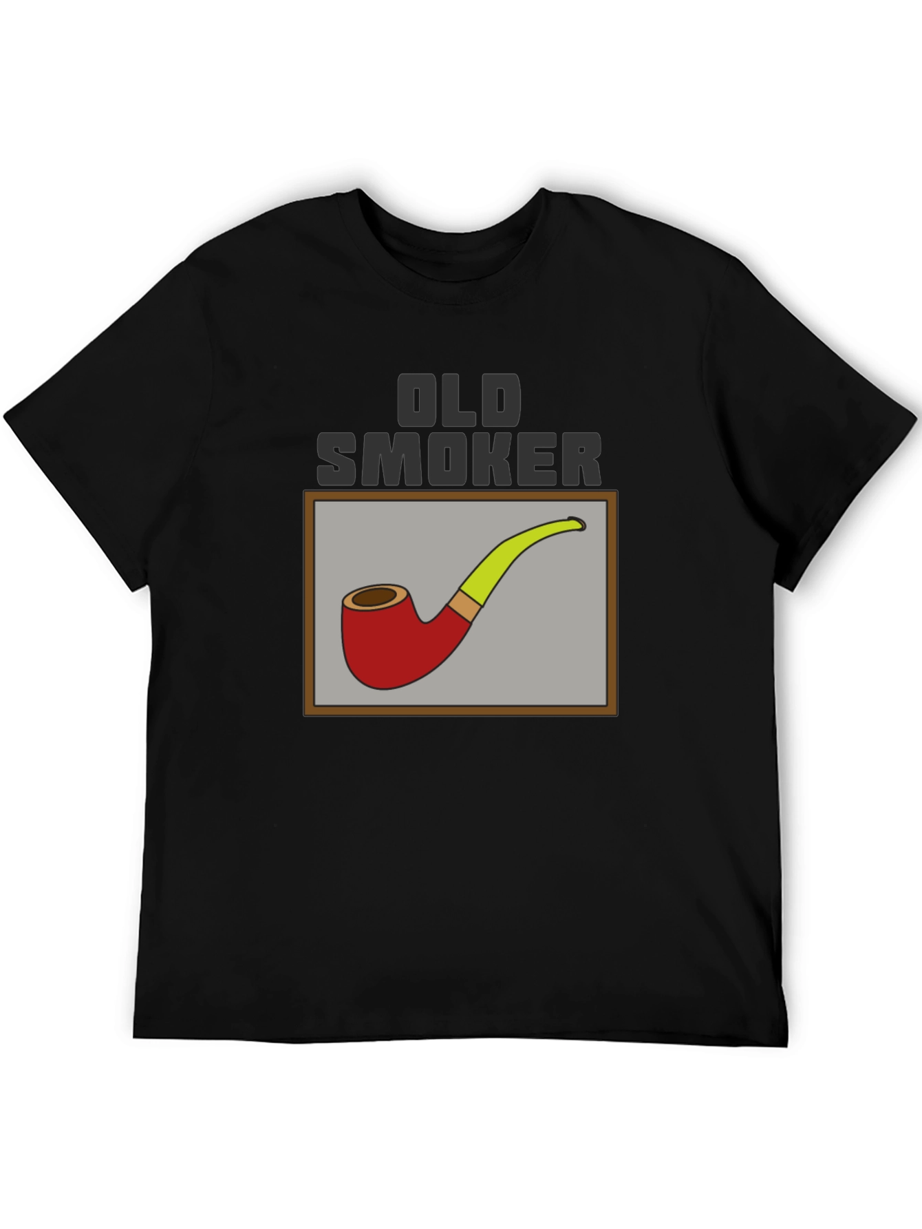 Black Old Smoker Pipe T-Shirt - Classic Design view 5