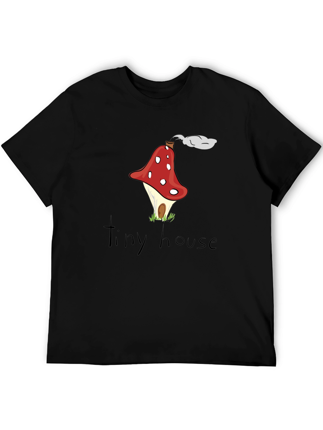 Black Mushroom House Graphic Tee - Quirky & Unique Design view 5