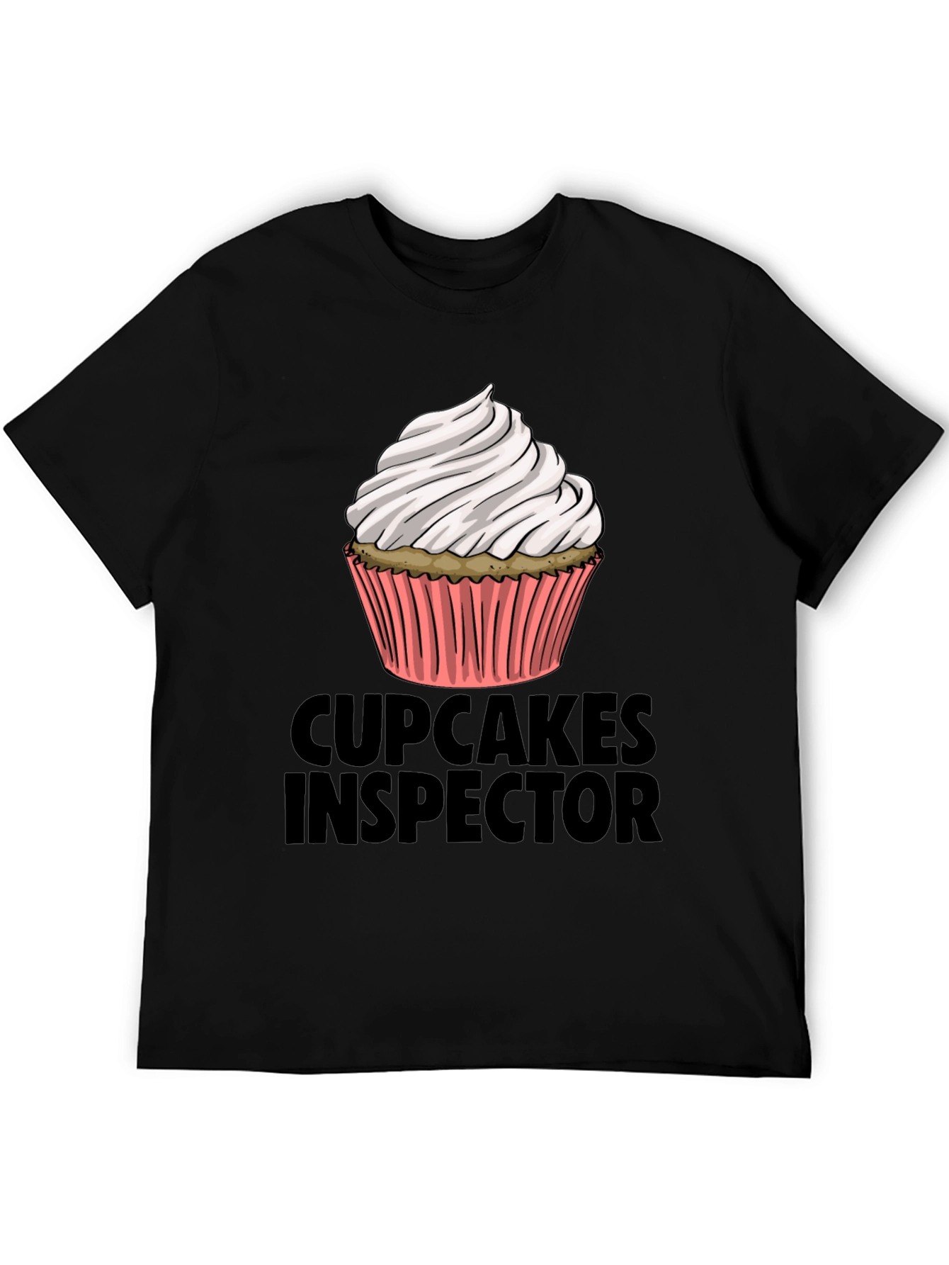 Black Cupcakes Inspector Funny Graphic T-Shirt view 5