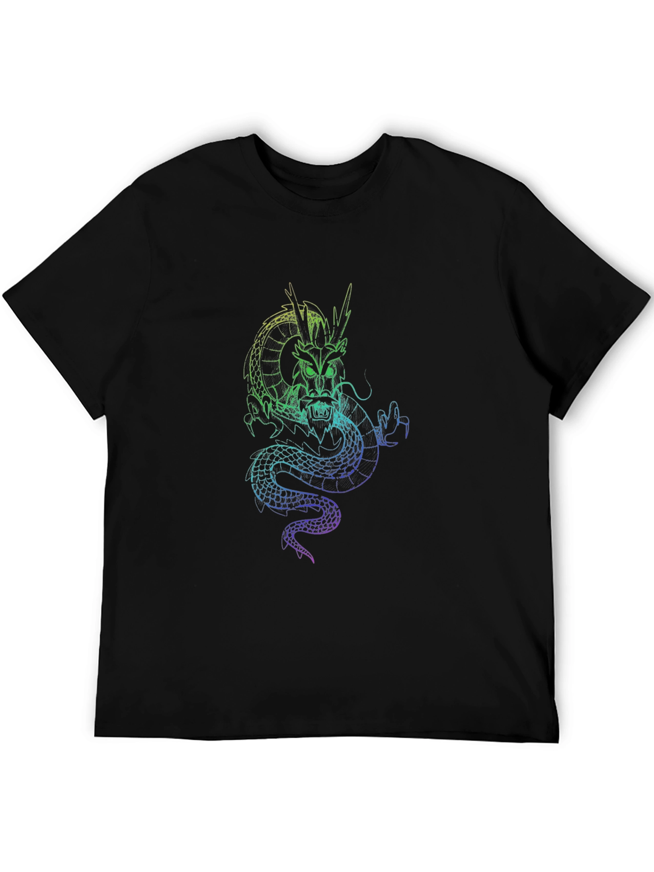 Black Dragon Graphic T-Shirt - Men's Black Tee view 5