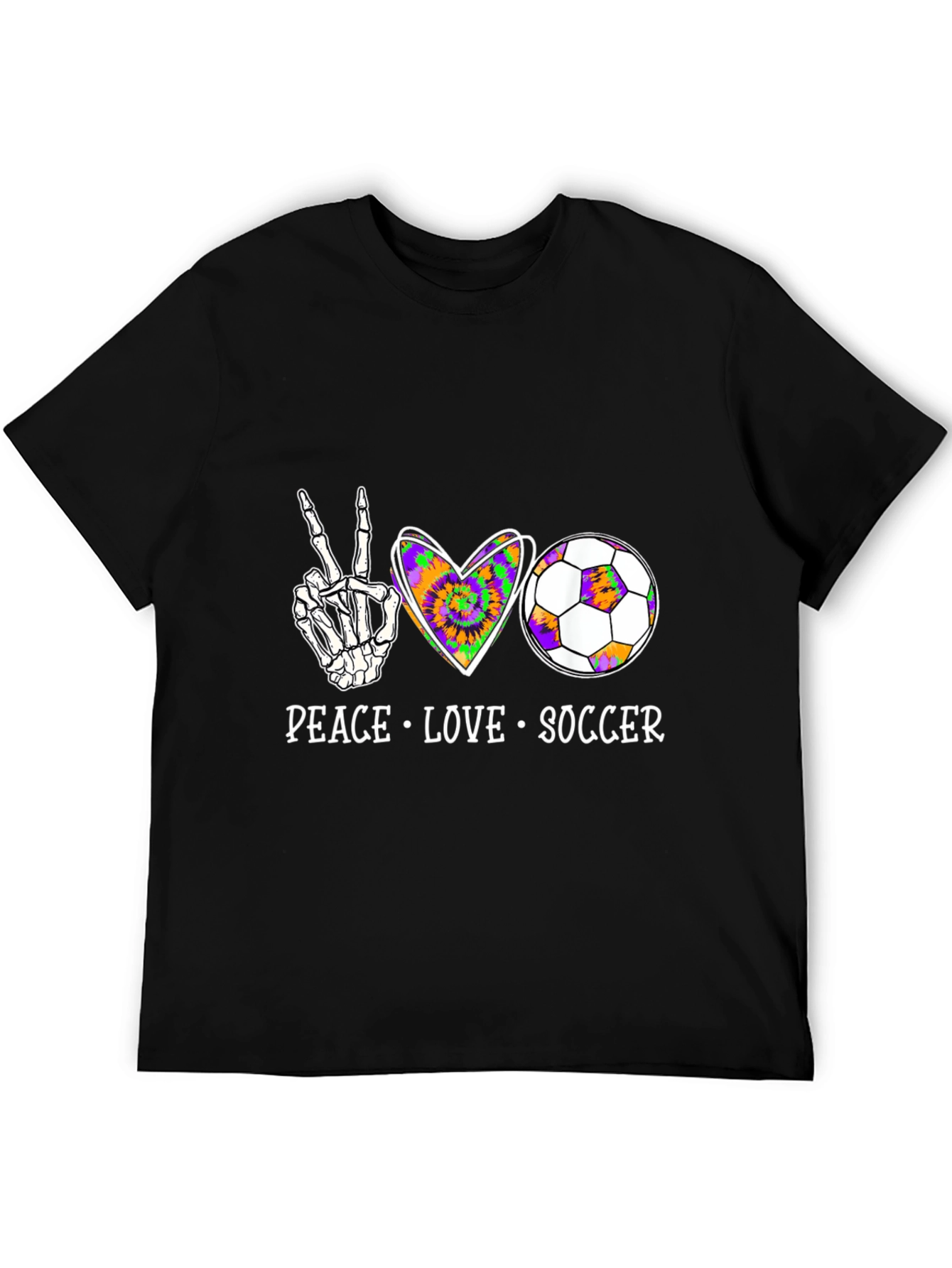 Black Peace Love Soccer T-Shirt view 5