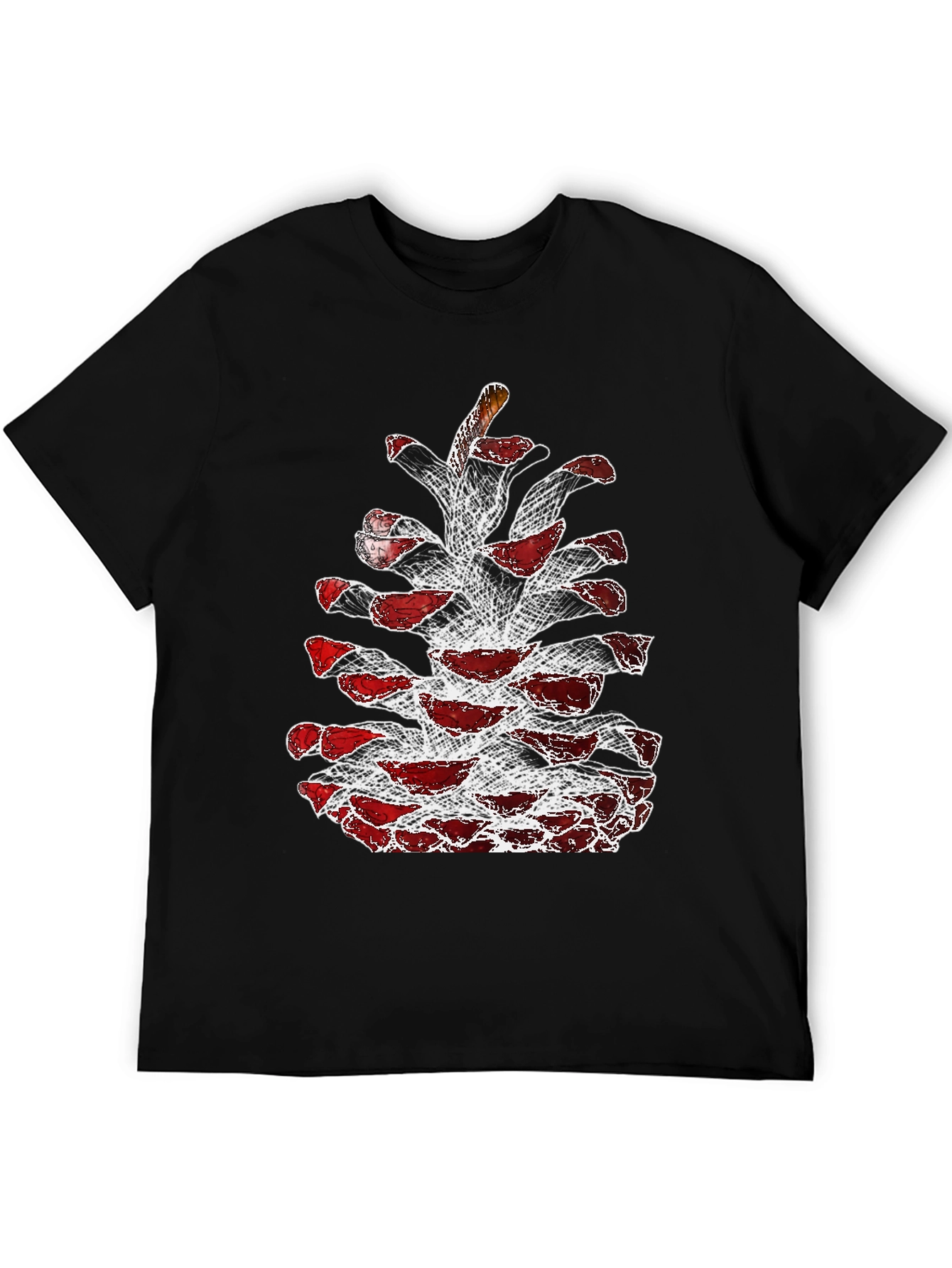 Black Pine Cone Graphic Tee - Unique Nature Design view 5